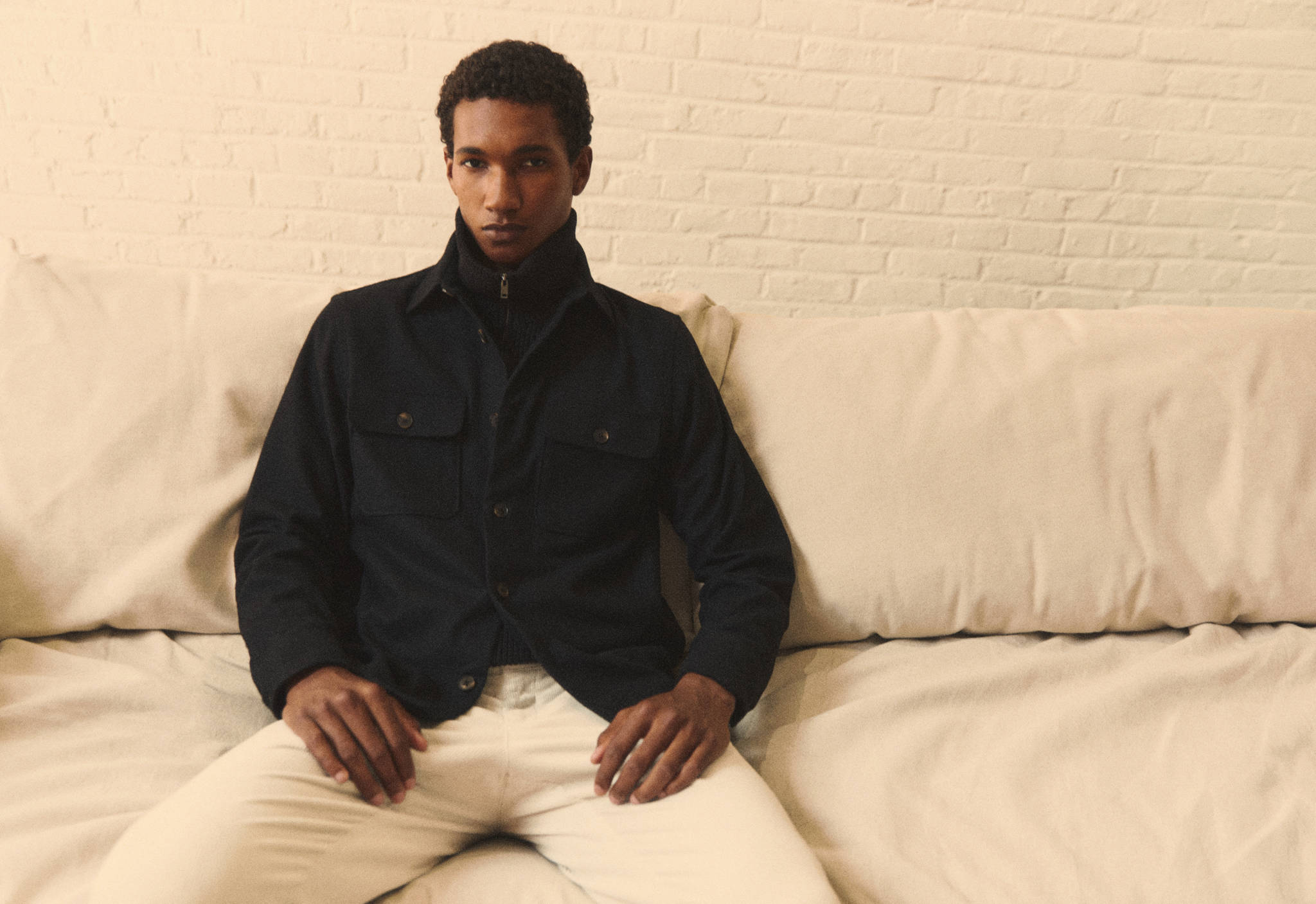 Wool overshirt with pockets - Panoramic plane