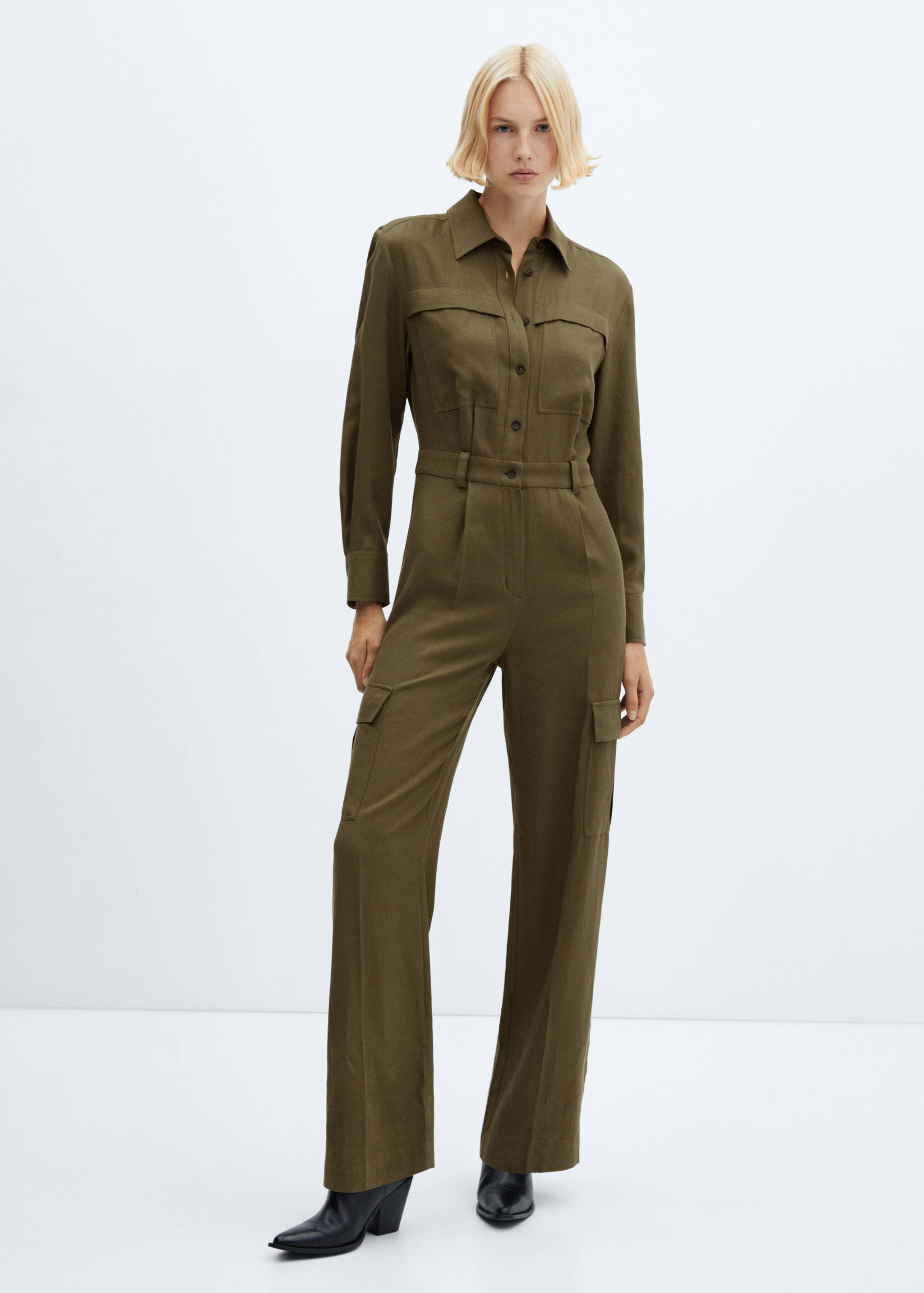 Cotton pockets jumpsuit - General plane