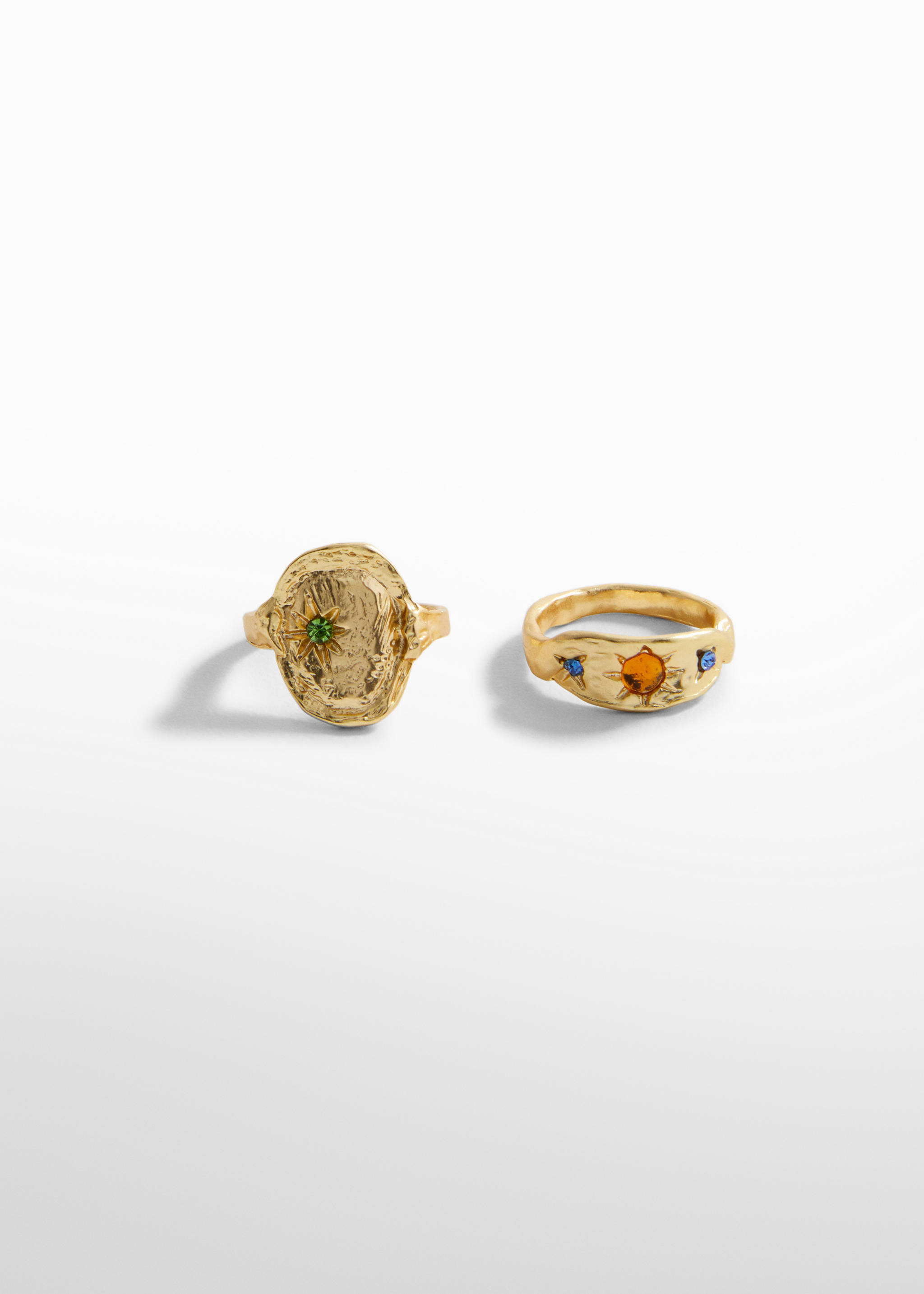 طقم خواتم مزين بالكريستال - منتج دون نموذج