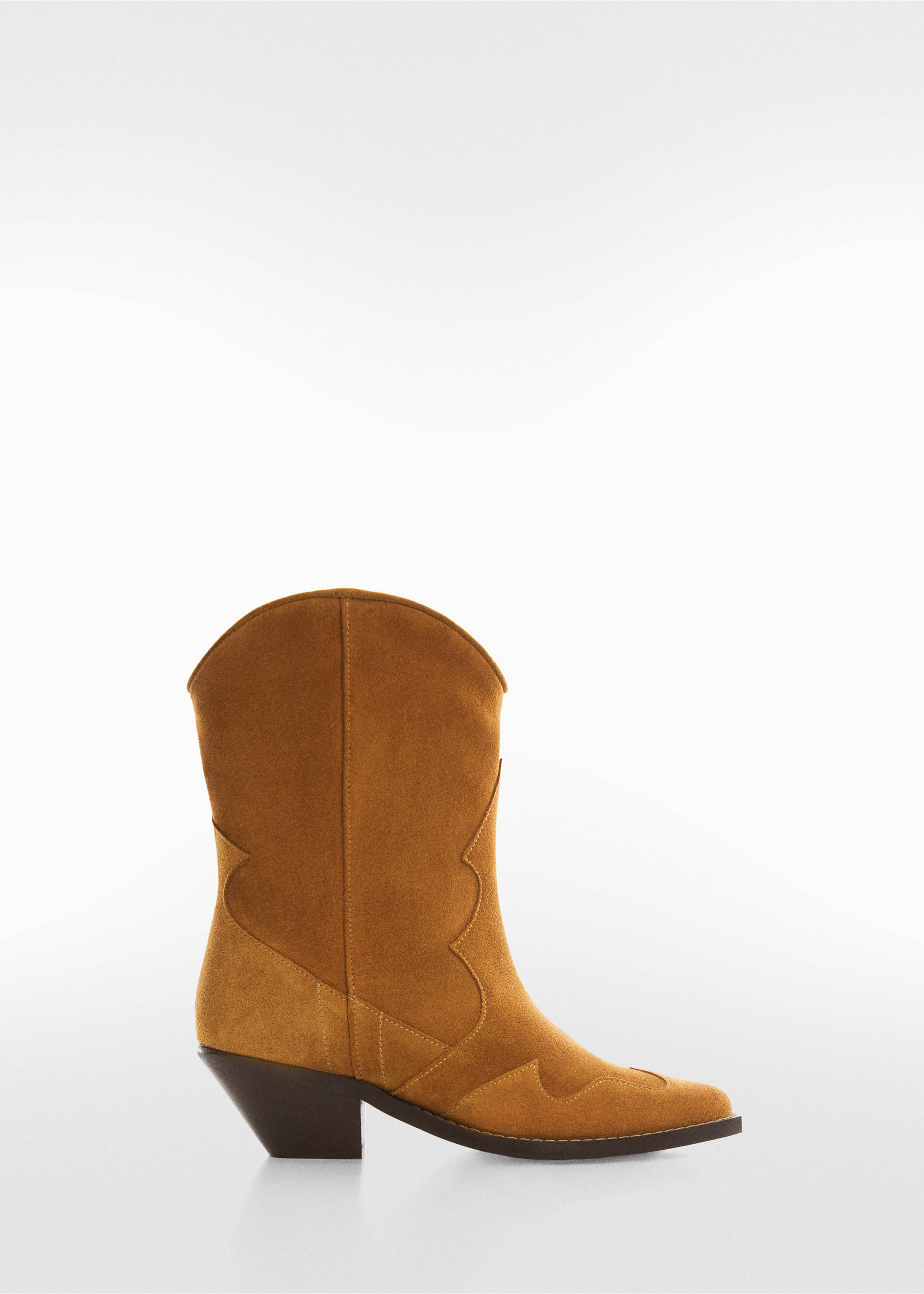 Suede cowboy ankle boots - Article without model, Tobacco Brown. Ref: 57056008-00.