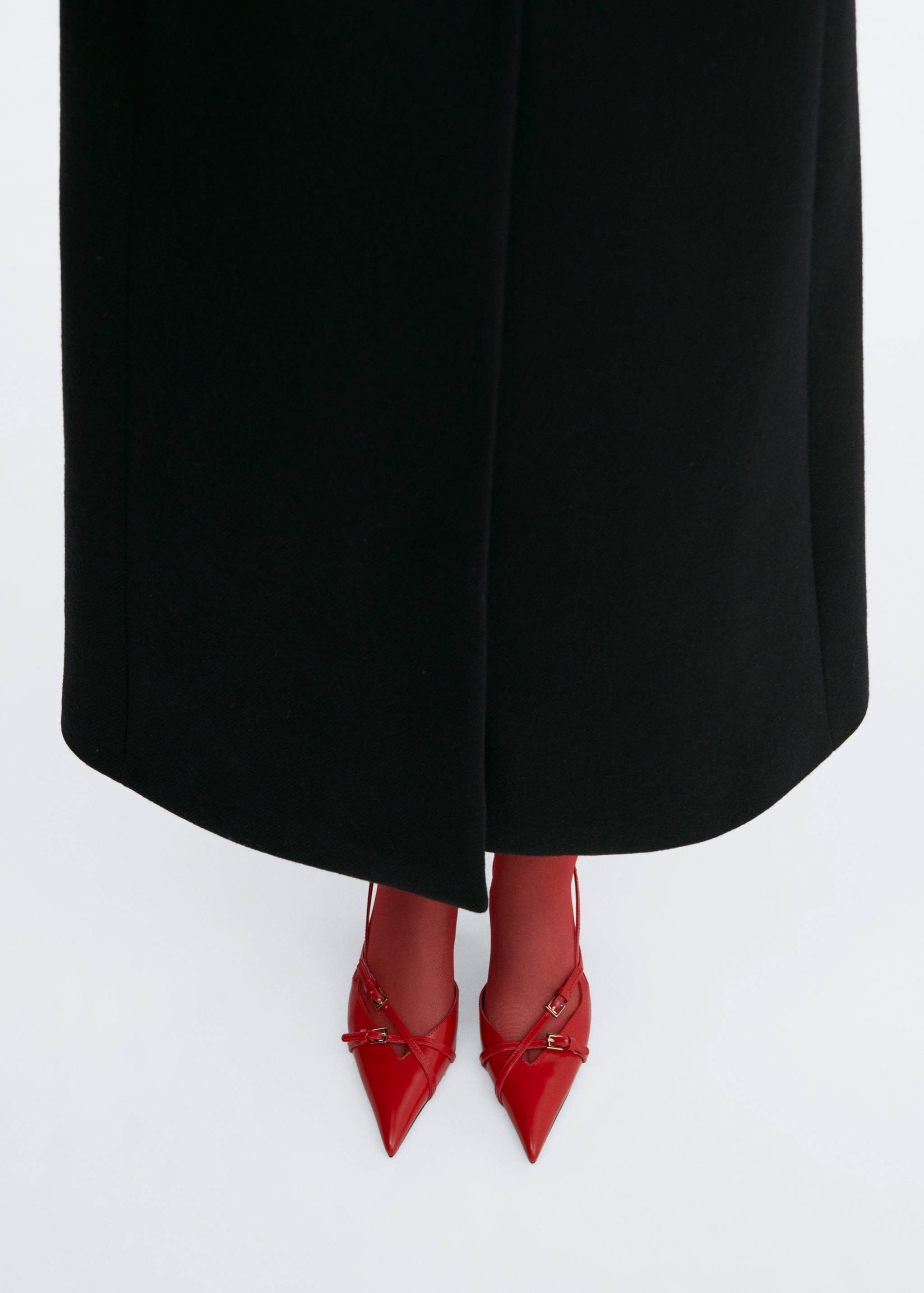 Leather heeled slingback shoes with buckles - General plane