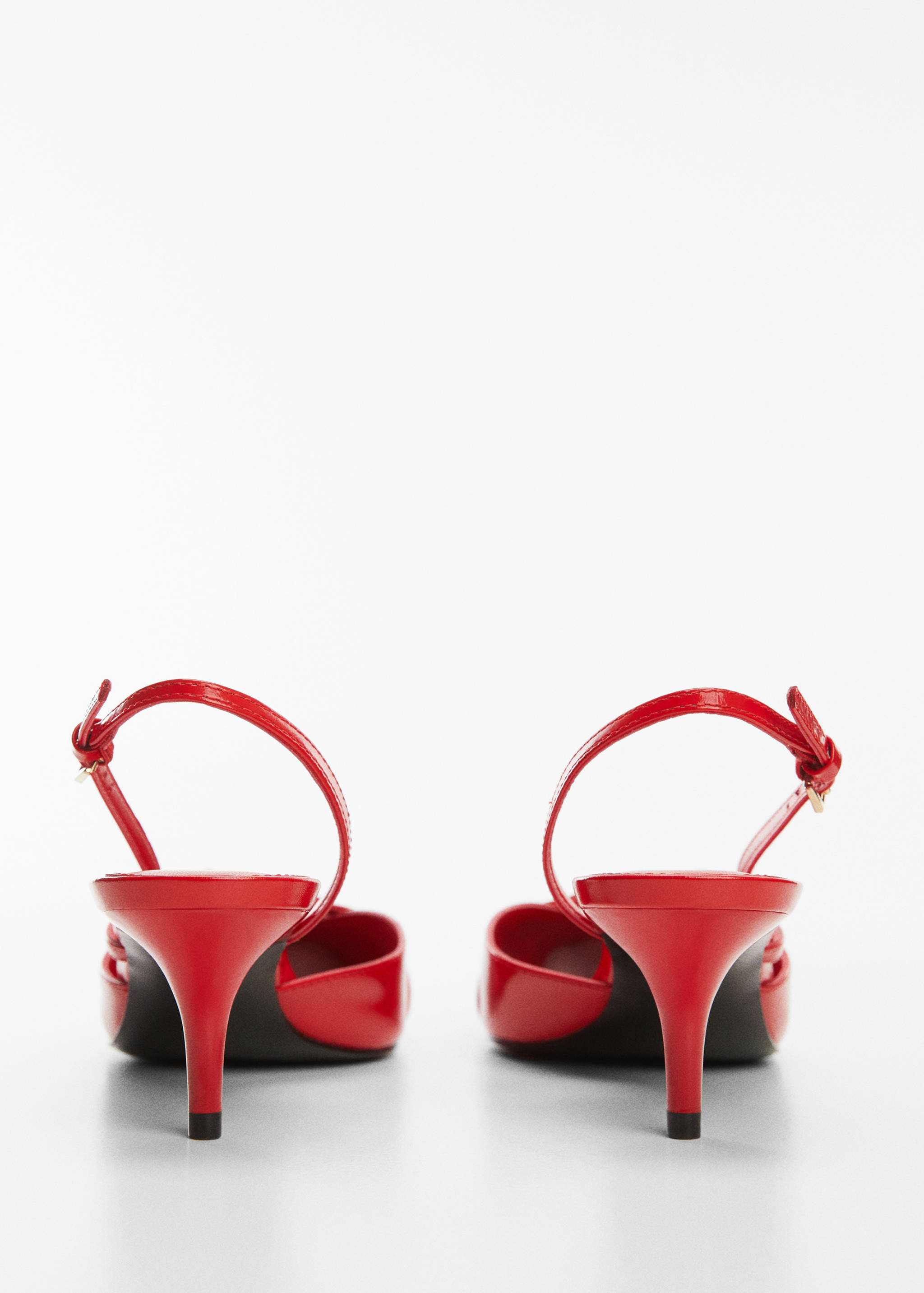 Leather heeled slingback shoes with buckles - Details of the article 2