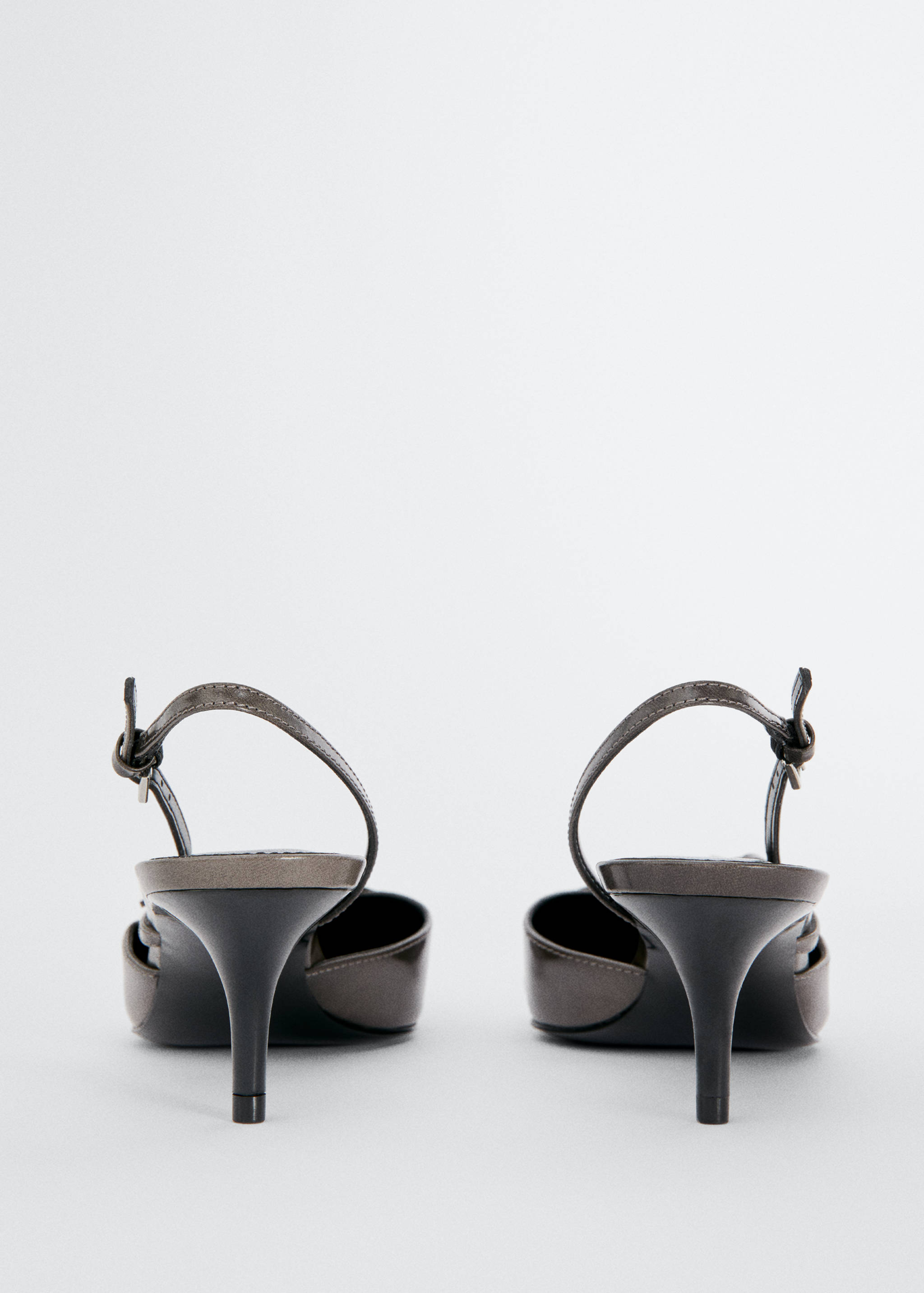 Leather heeled slingback shoes with buckles - Details of the article 2