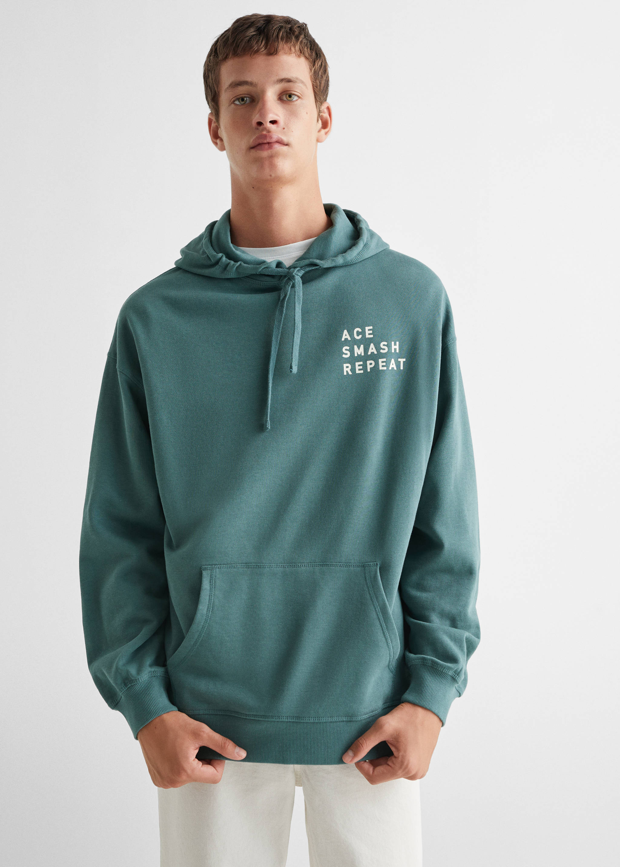 Sudadera mensaje estampado - Plano medio