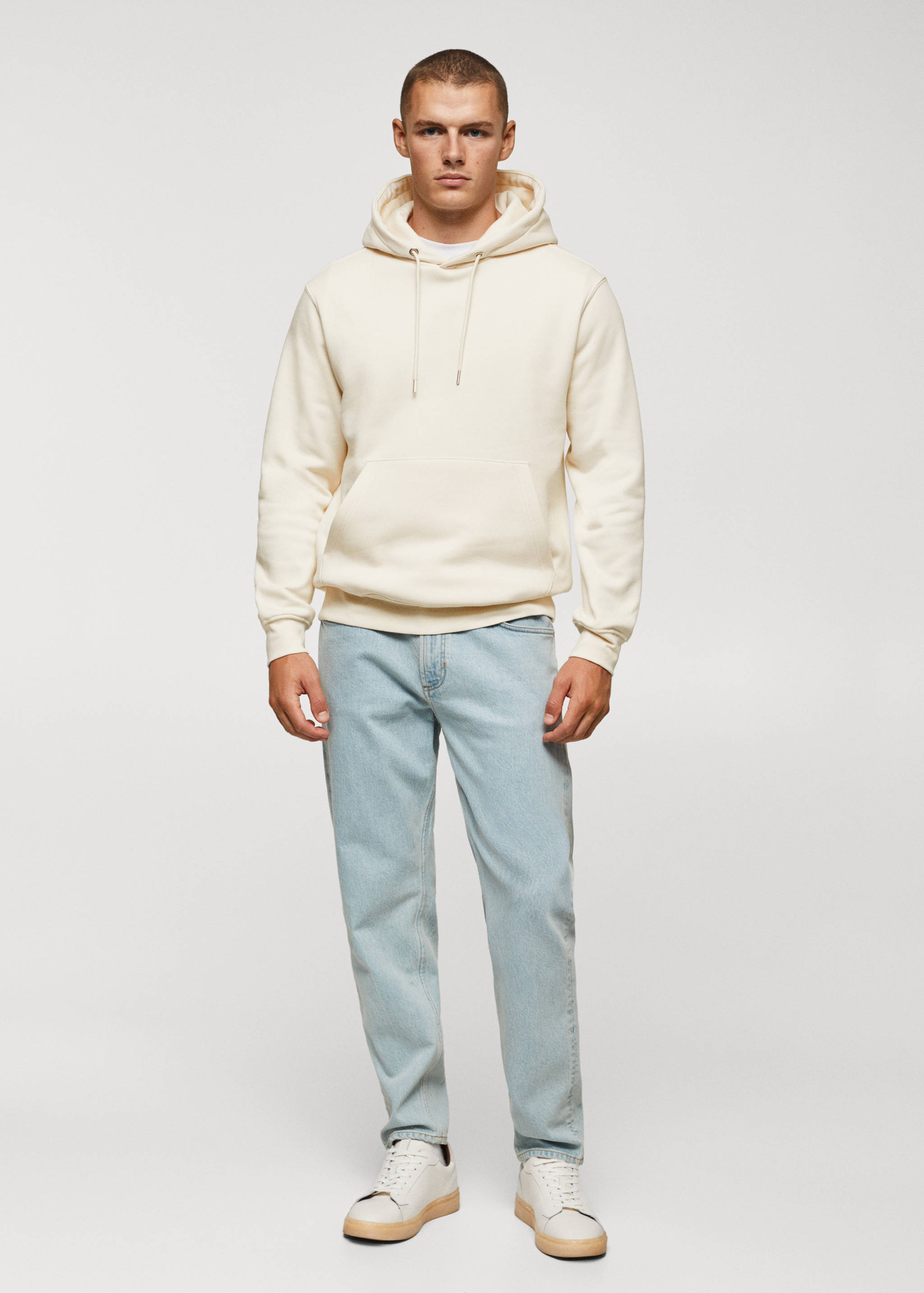 Sweat-shirt coton poche kangourou capuche - Plan général