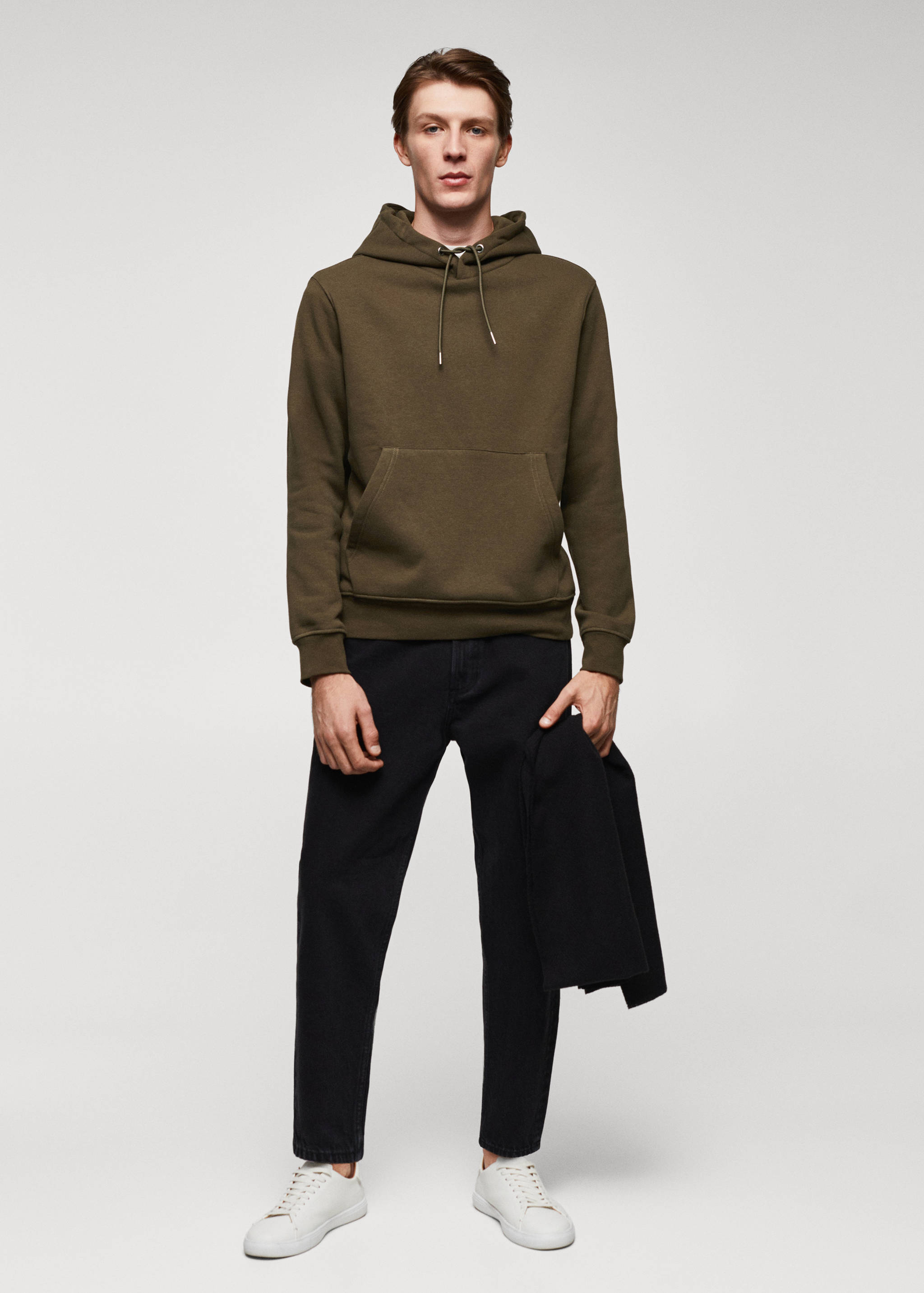 Sweat-shirt coton poche kangourou capuche - Plan général