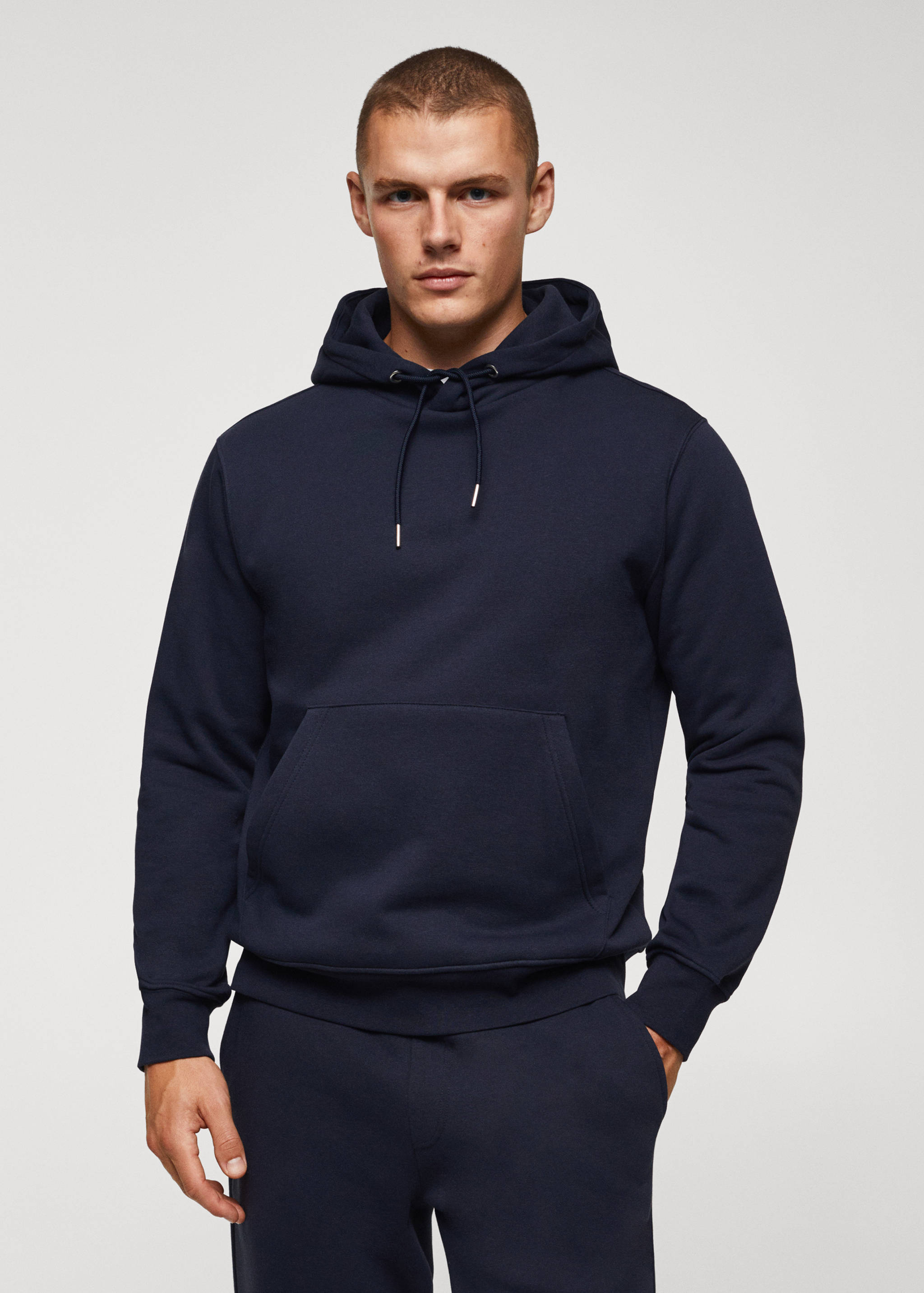 Sweat-shirt coton poche kangourou capuche - Plan moyen