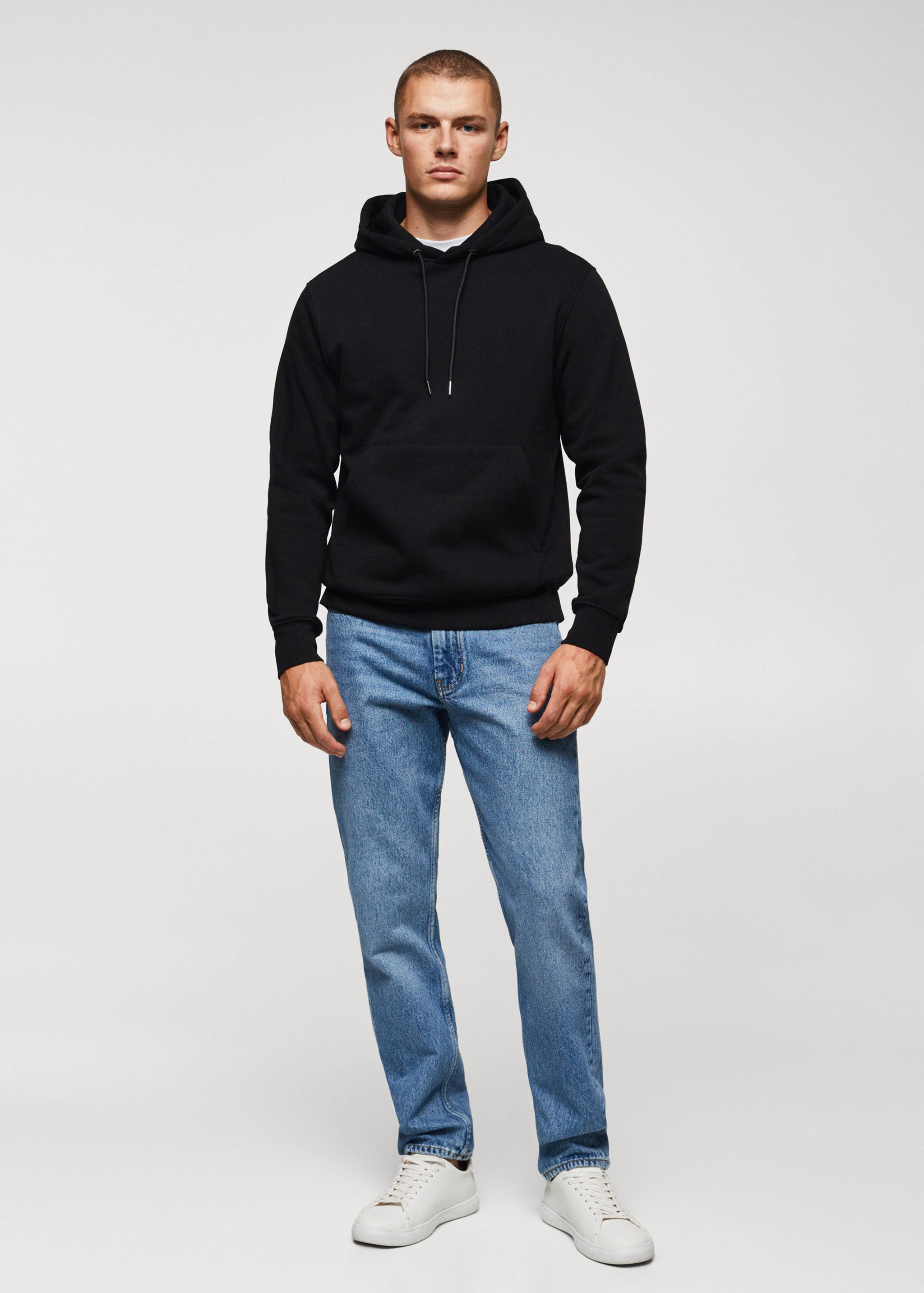 Sweat-shirt coton poche kangourou capuche - Plan général