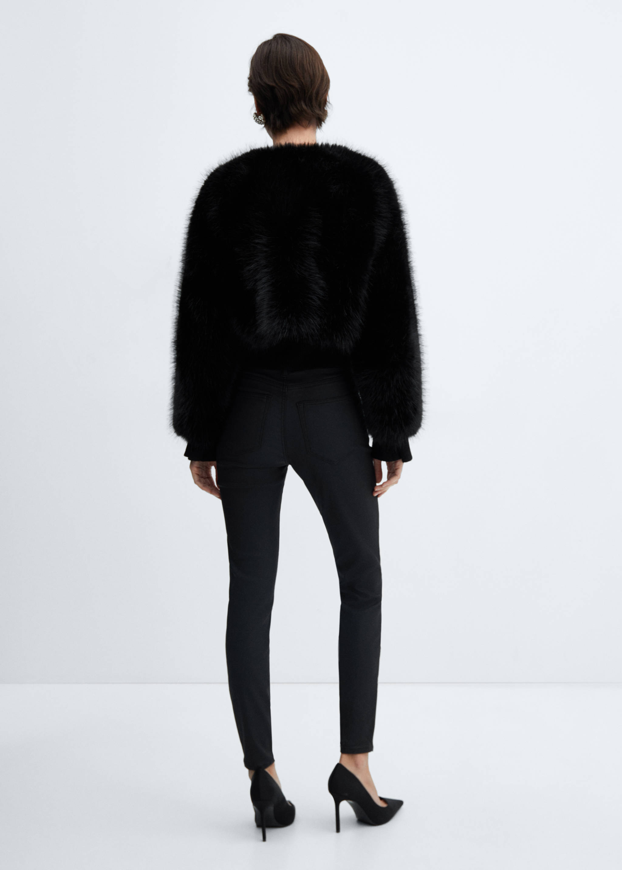 Waxed high-rise skinny jeans - Reverse of the article