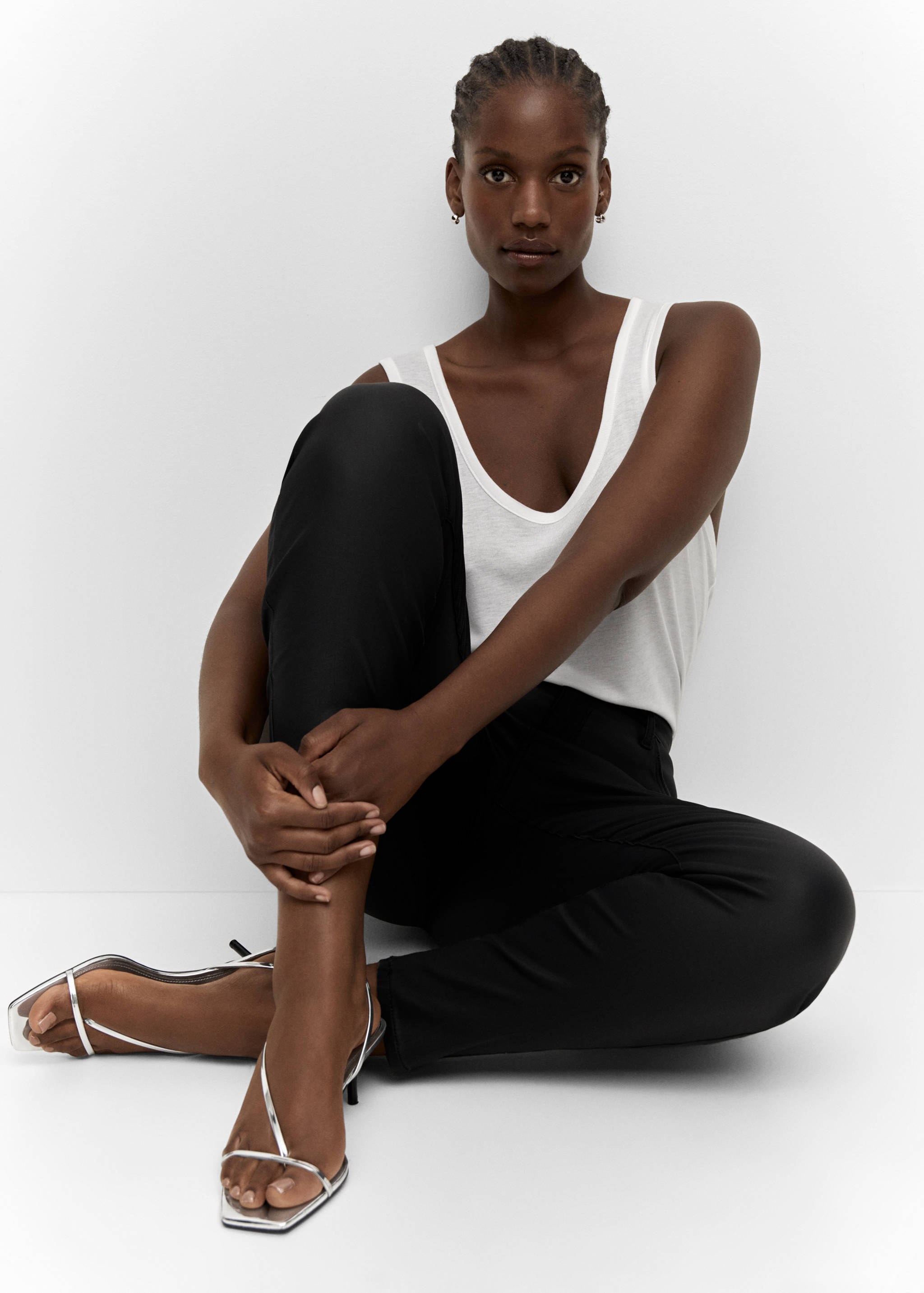 Waxed high-rise skinny jeans - Details of the article 4