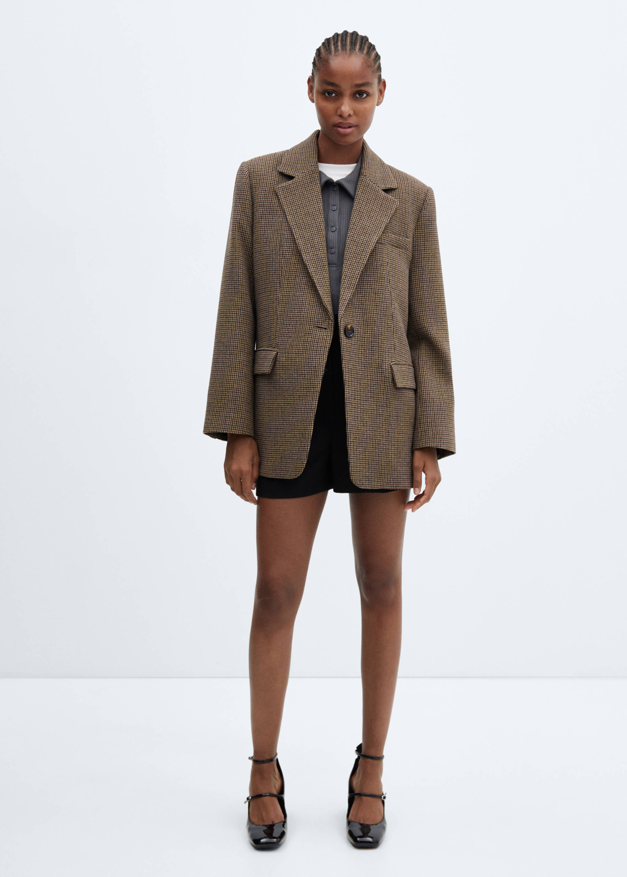 Lapels Houndstooth suit blazer - General plane