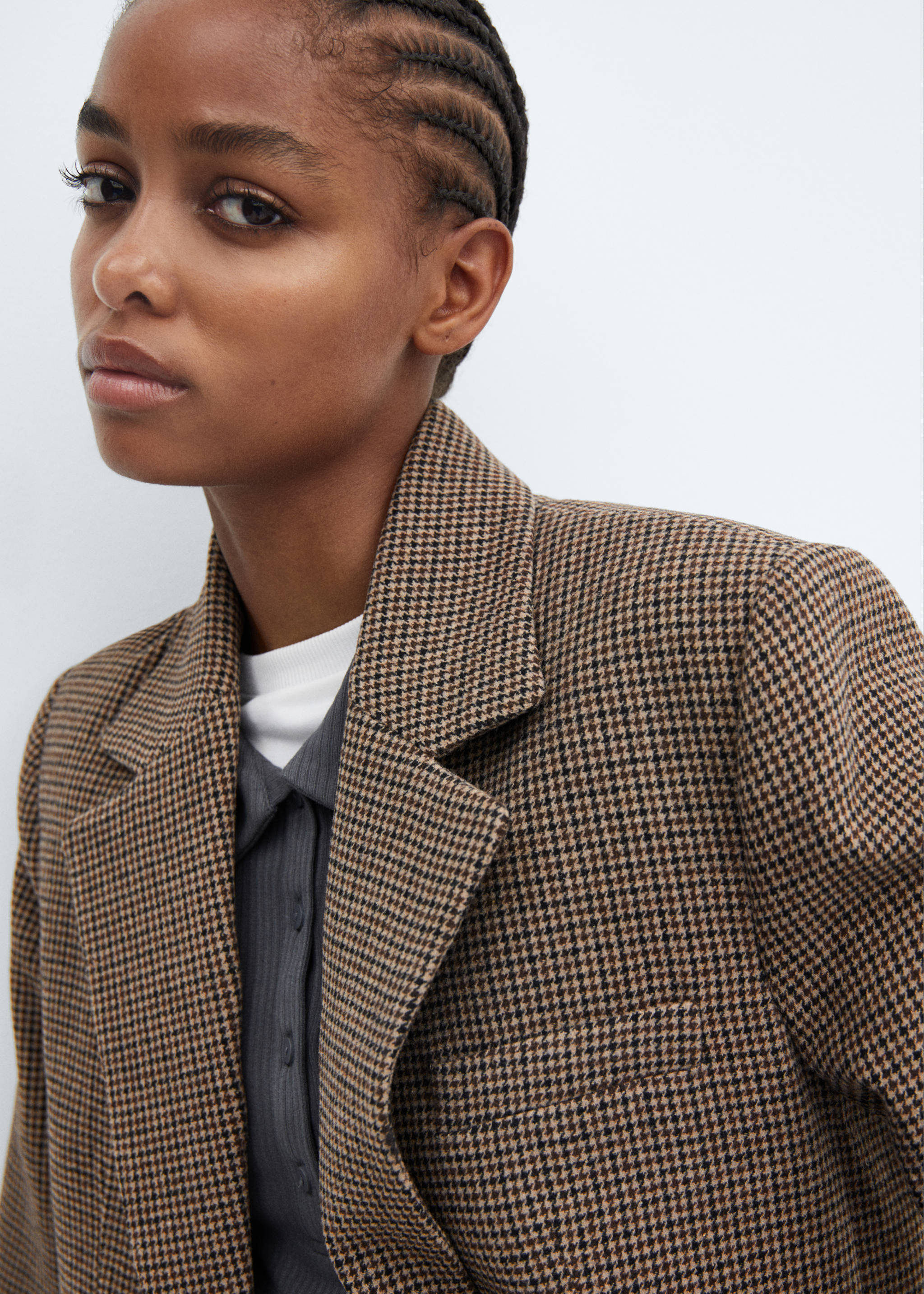 Lapels Houndstooth suit blazer - Details of the article 1