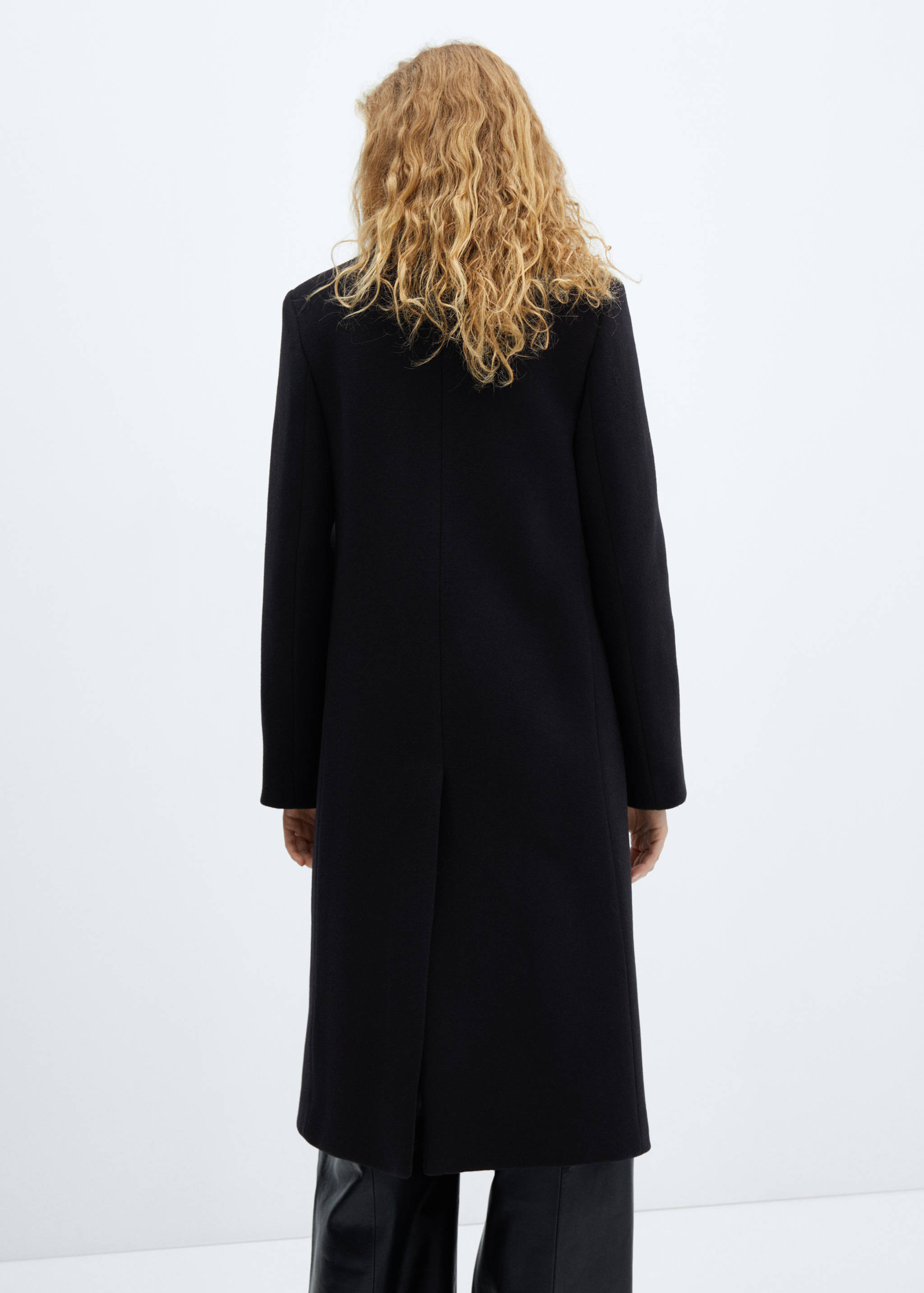 系扣羊毛双排扣大衣 - null