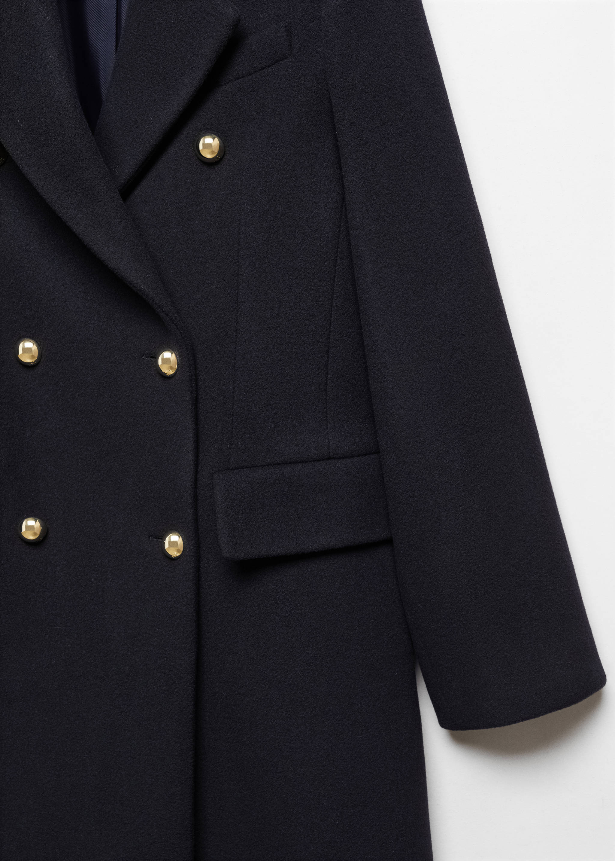 系扣羊毛双排扣大衣 - null