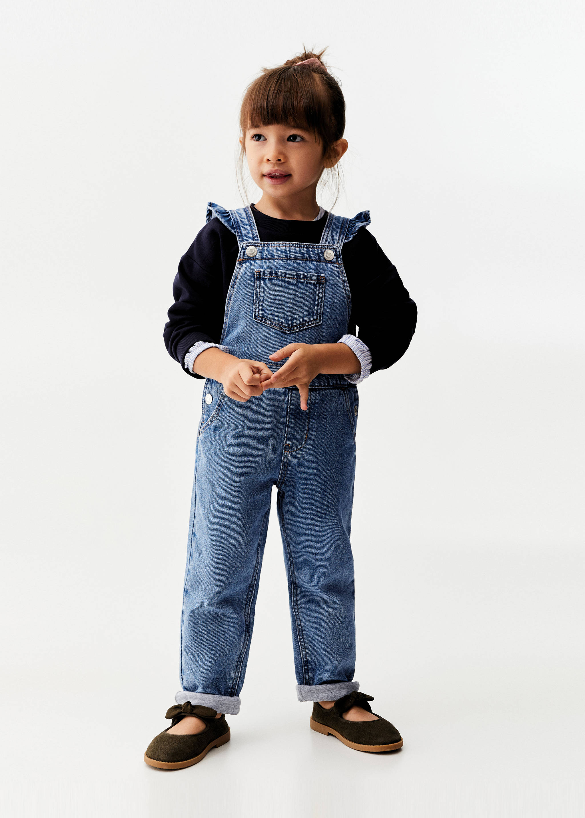 Lined denim dungarees - General plane