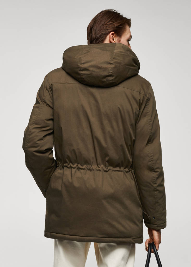 Quilted parka with thermoregulating fabric — Khaki