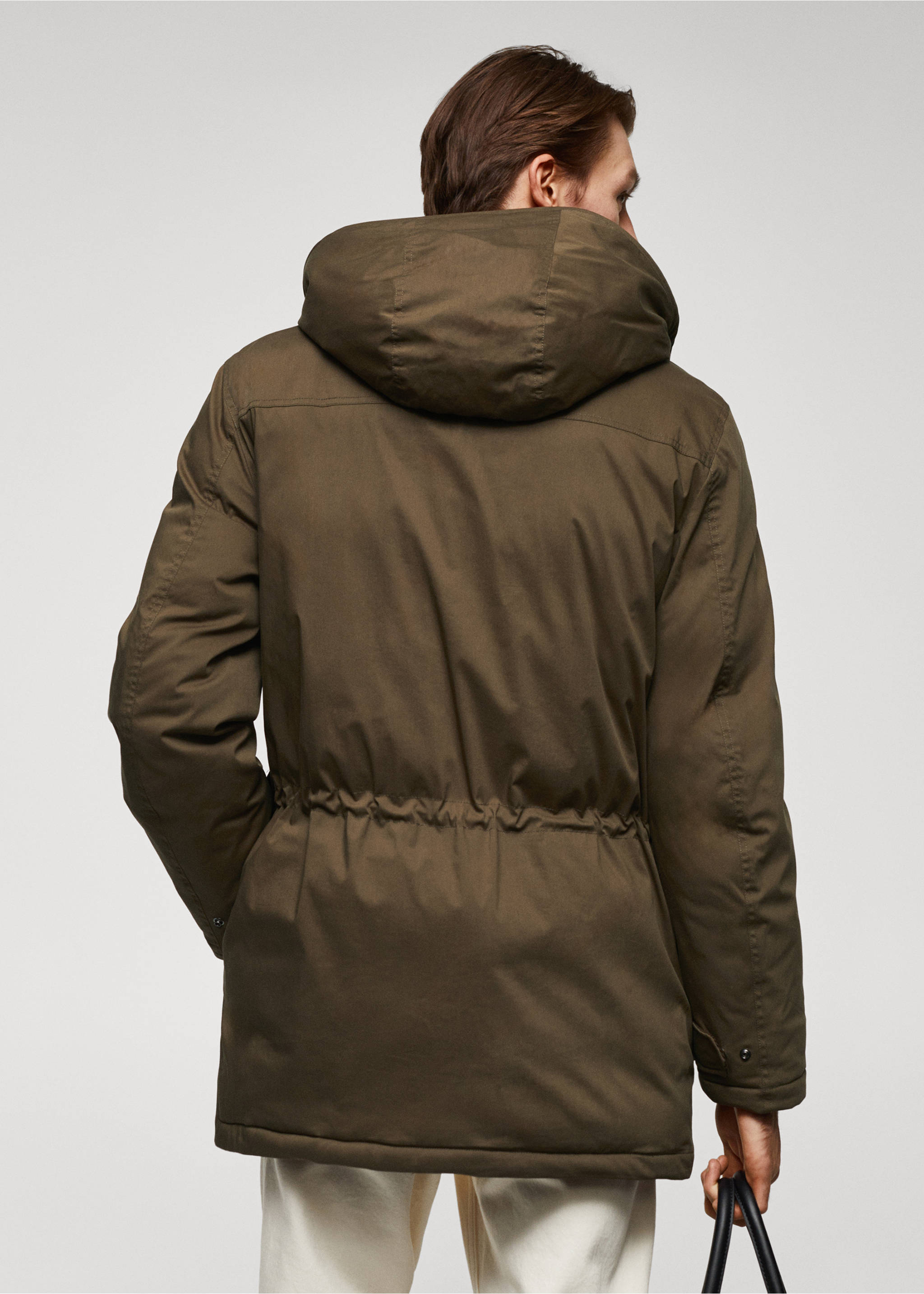 Parka acolchada tejido termorregulador - Reverso del artículo, Khaki. Ref: 57057705-00.