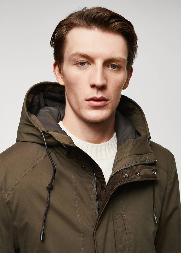 Quilted parka with thermoregulating fabric — Khaki