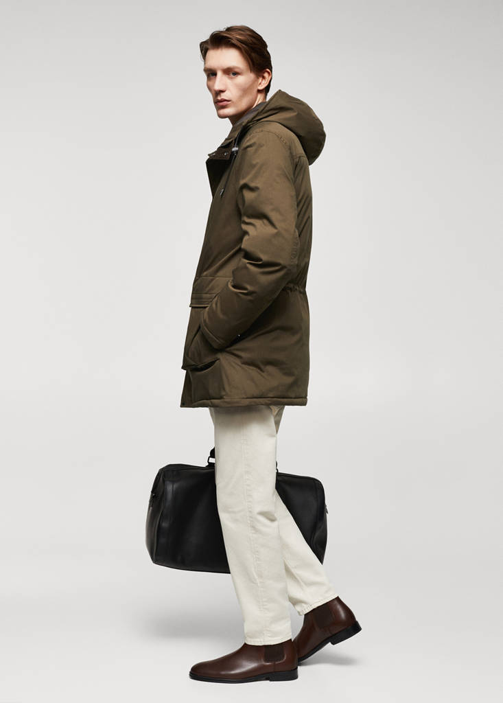 Quilted parka with thermoregulating fabric — Khaki