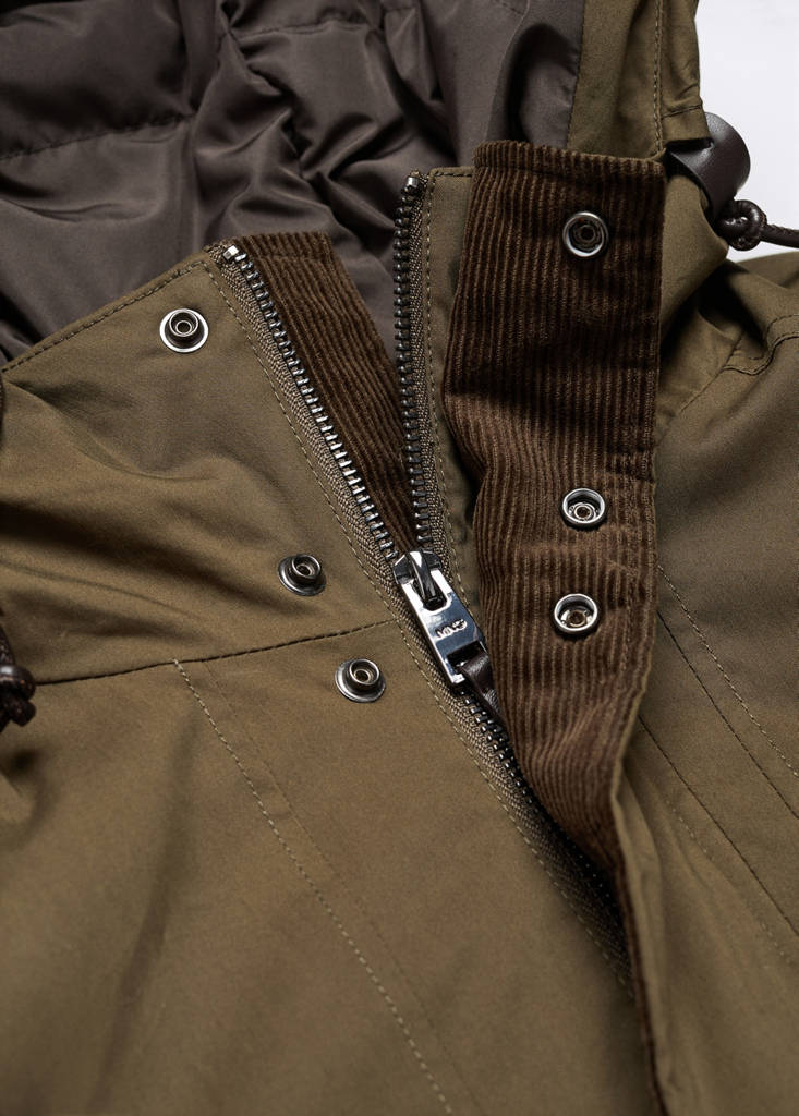 Quilted parka with thermoregulating fabric — Khaki