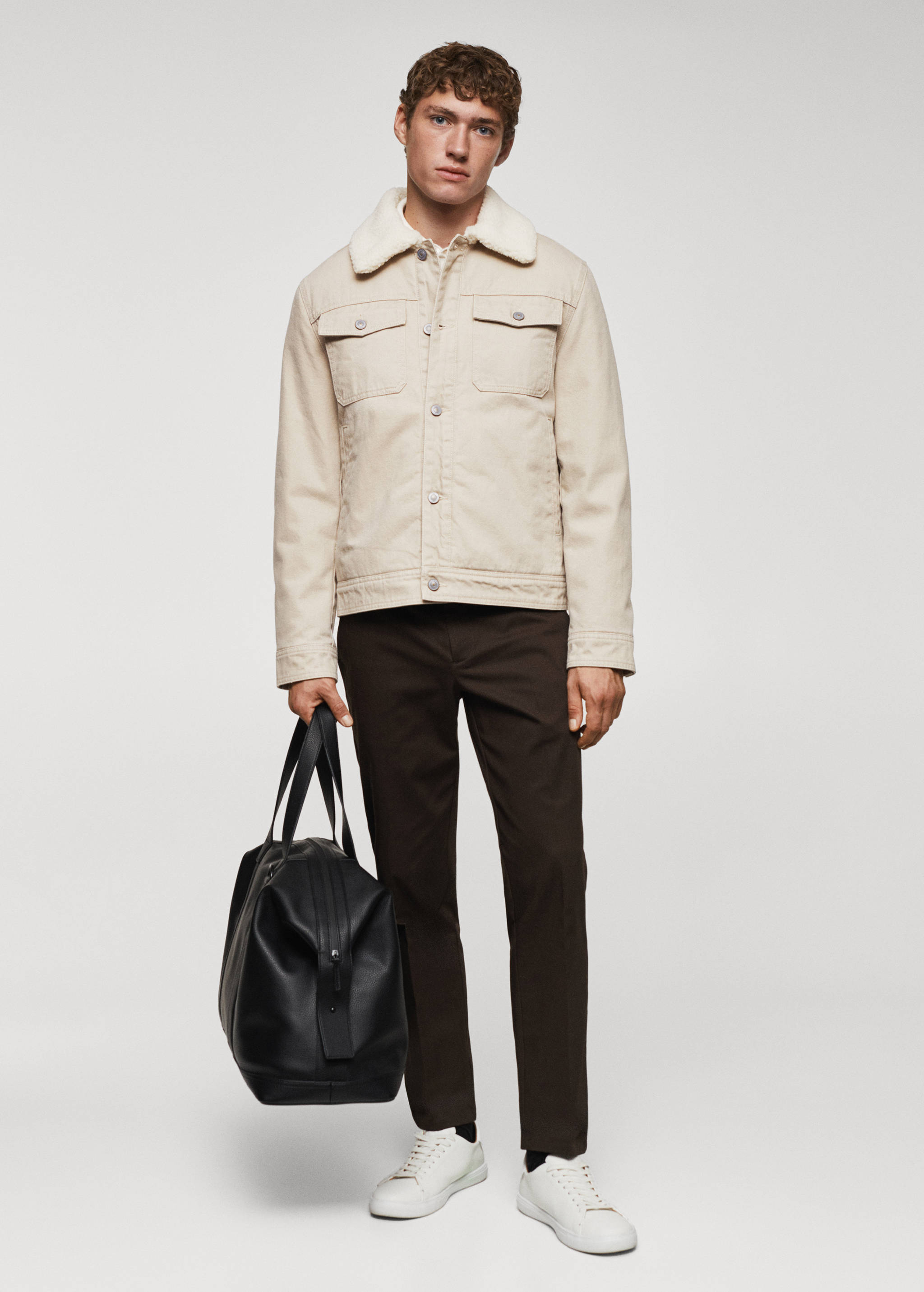 Shearling denim jacket - General plane