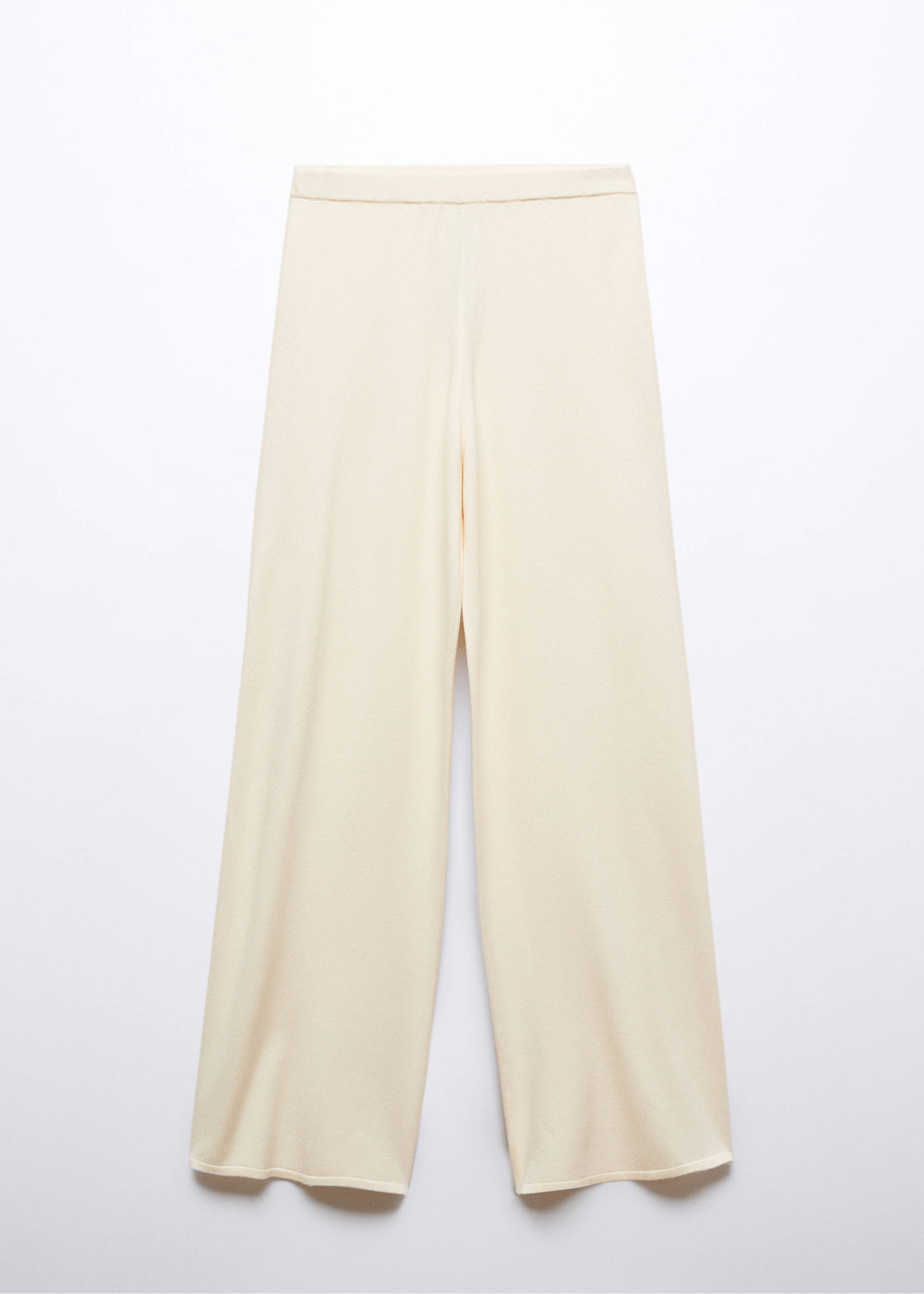 Straight knitted pants - Article without model, Ecru. Ref: 57057720-00.