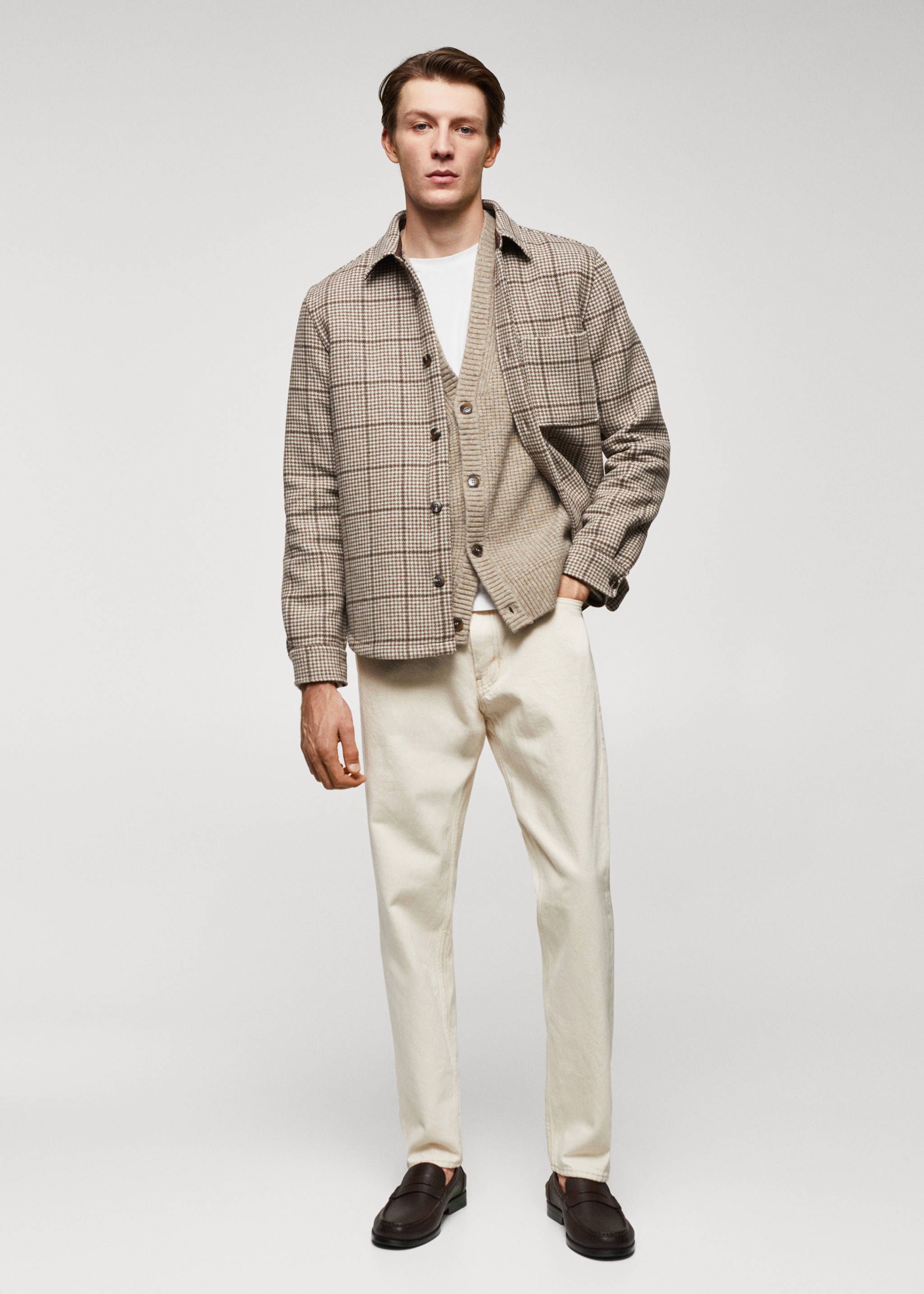 Structured wool-blend cardigan - General plane