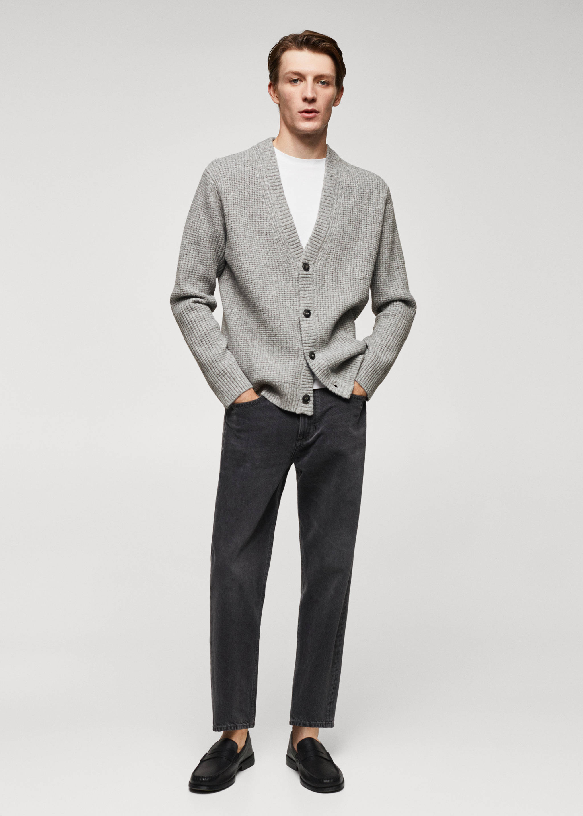 Structured wool-blend cardigan - General plane