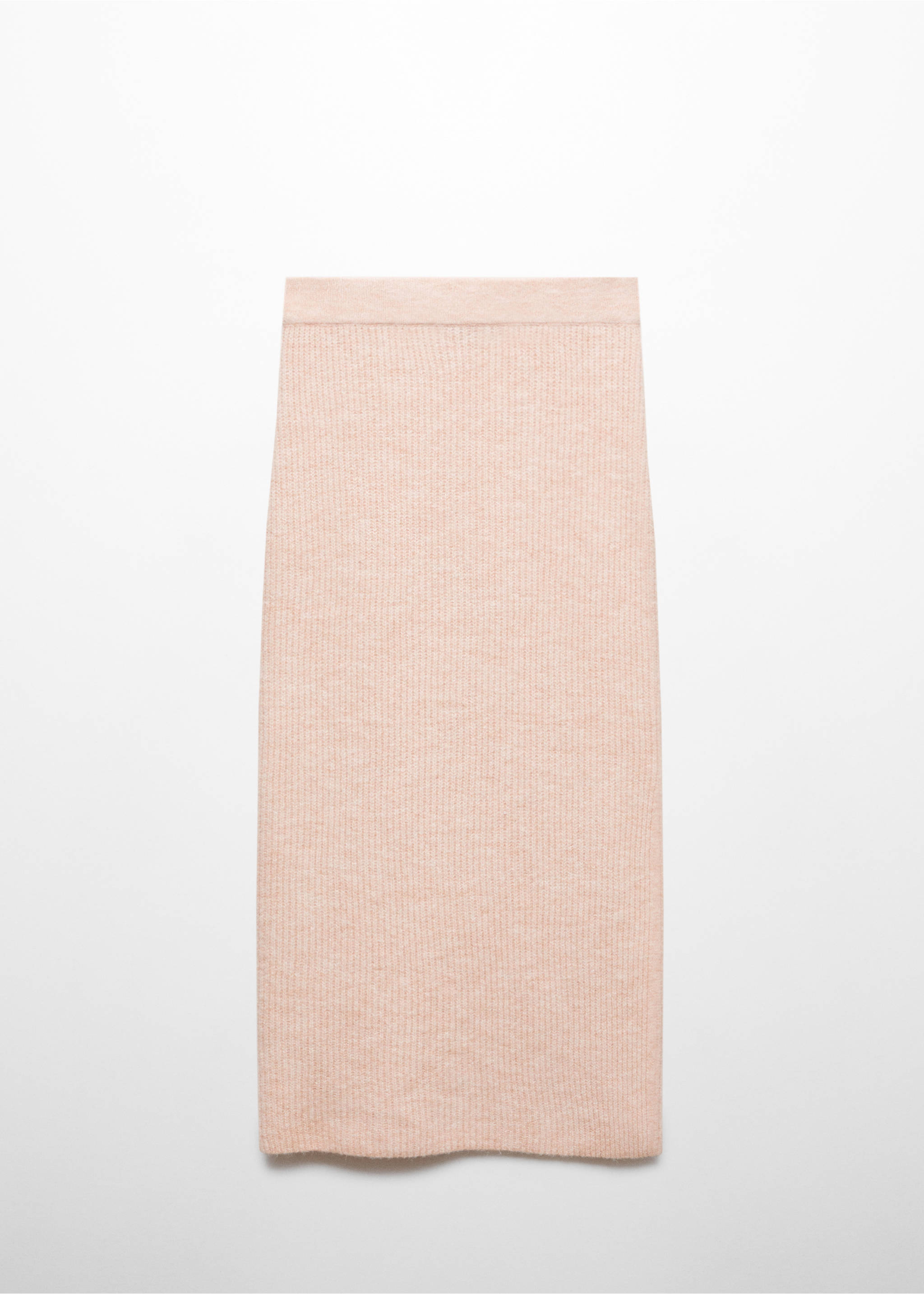 Slit knitted skirt - Article without model, Pastel Pink. Ref: 57057726-00.