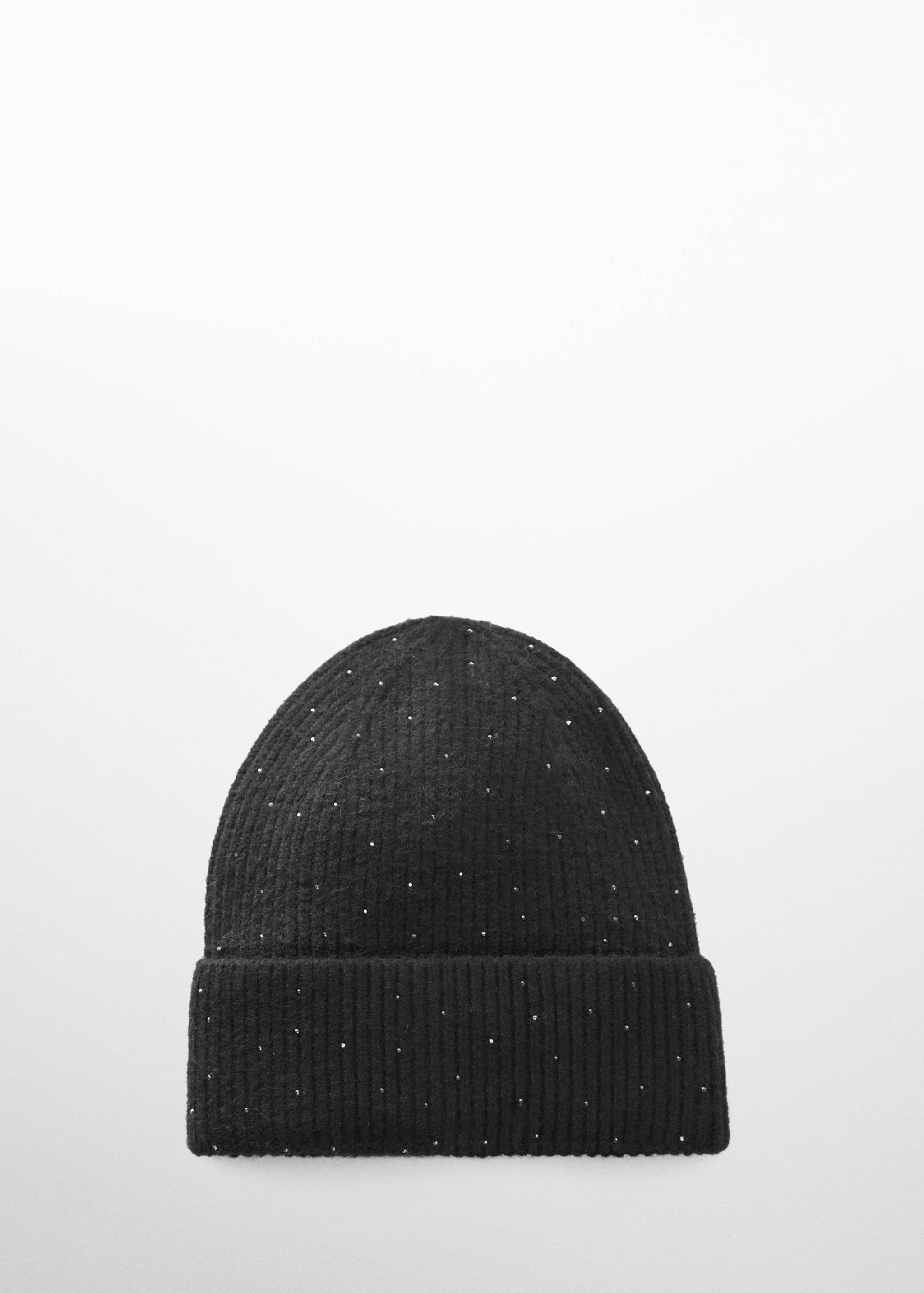 Вязаная шапка со стразами - Изделие без модели