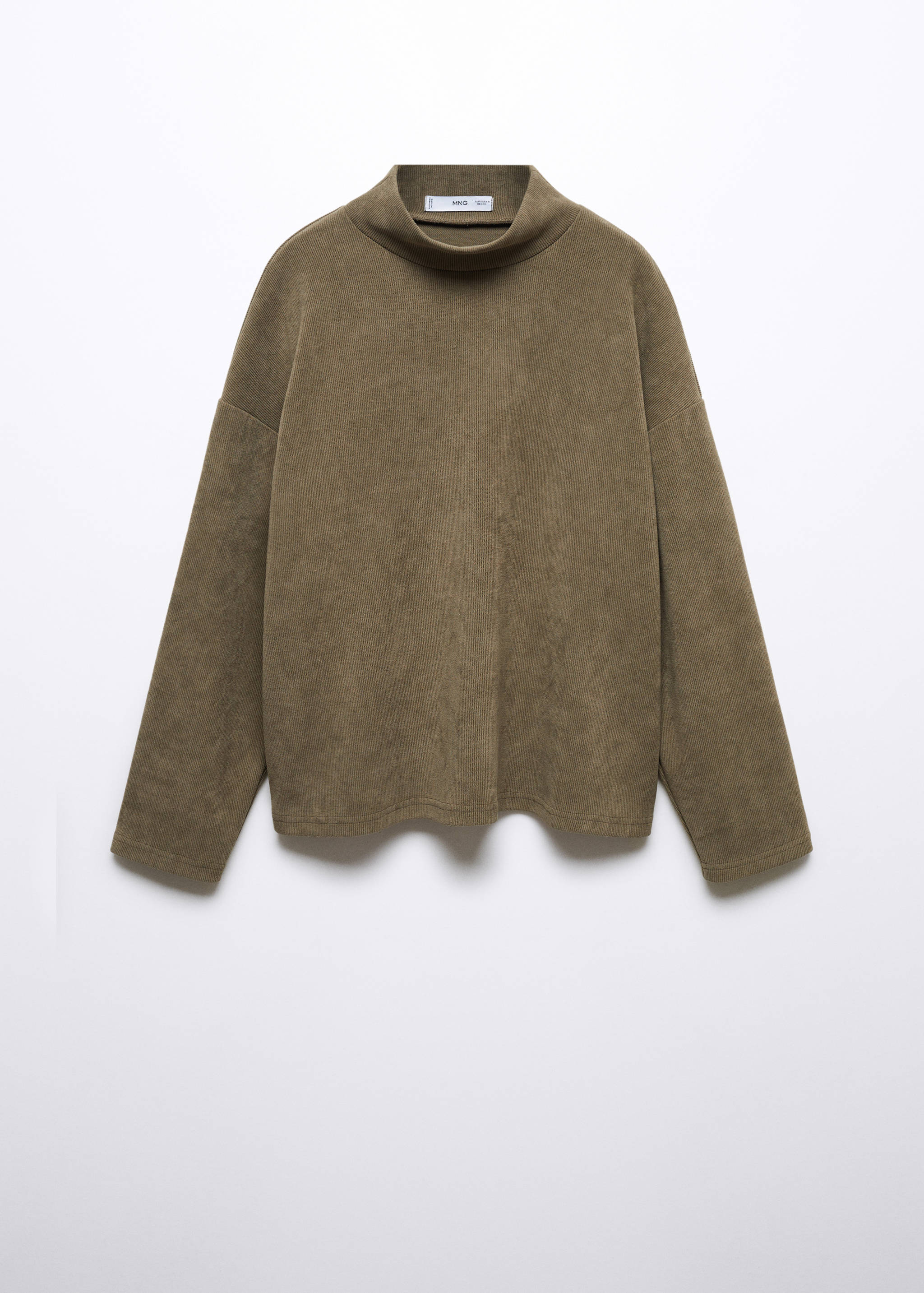 Corduroy sweatshirt with perkins neck - Article without model
