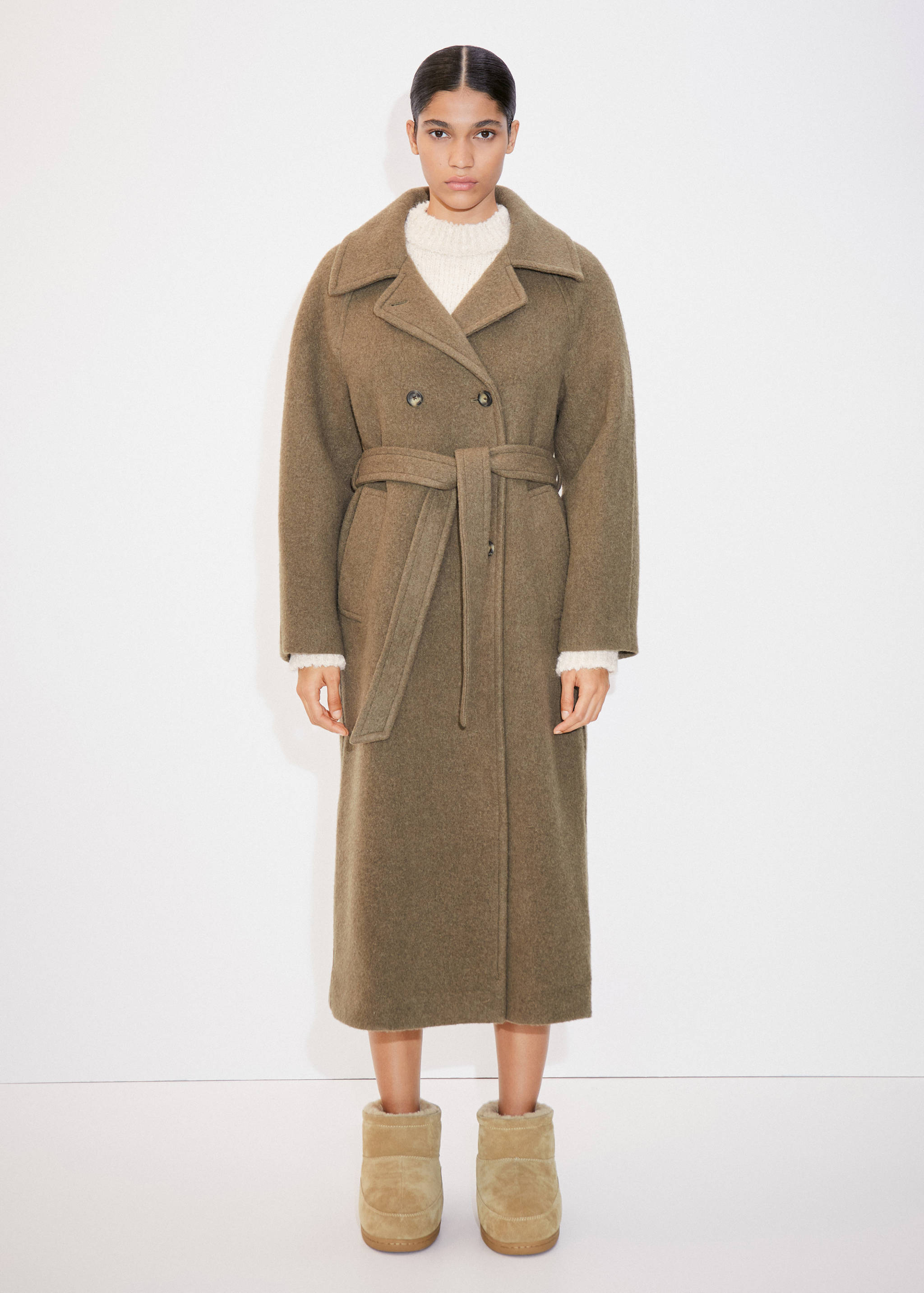 Manteau laine Manteco double boutonnage - Plan général