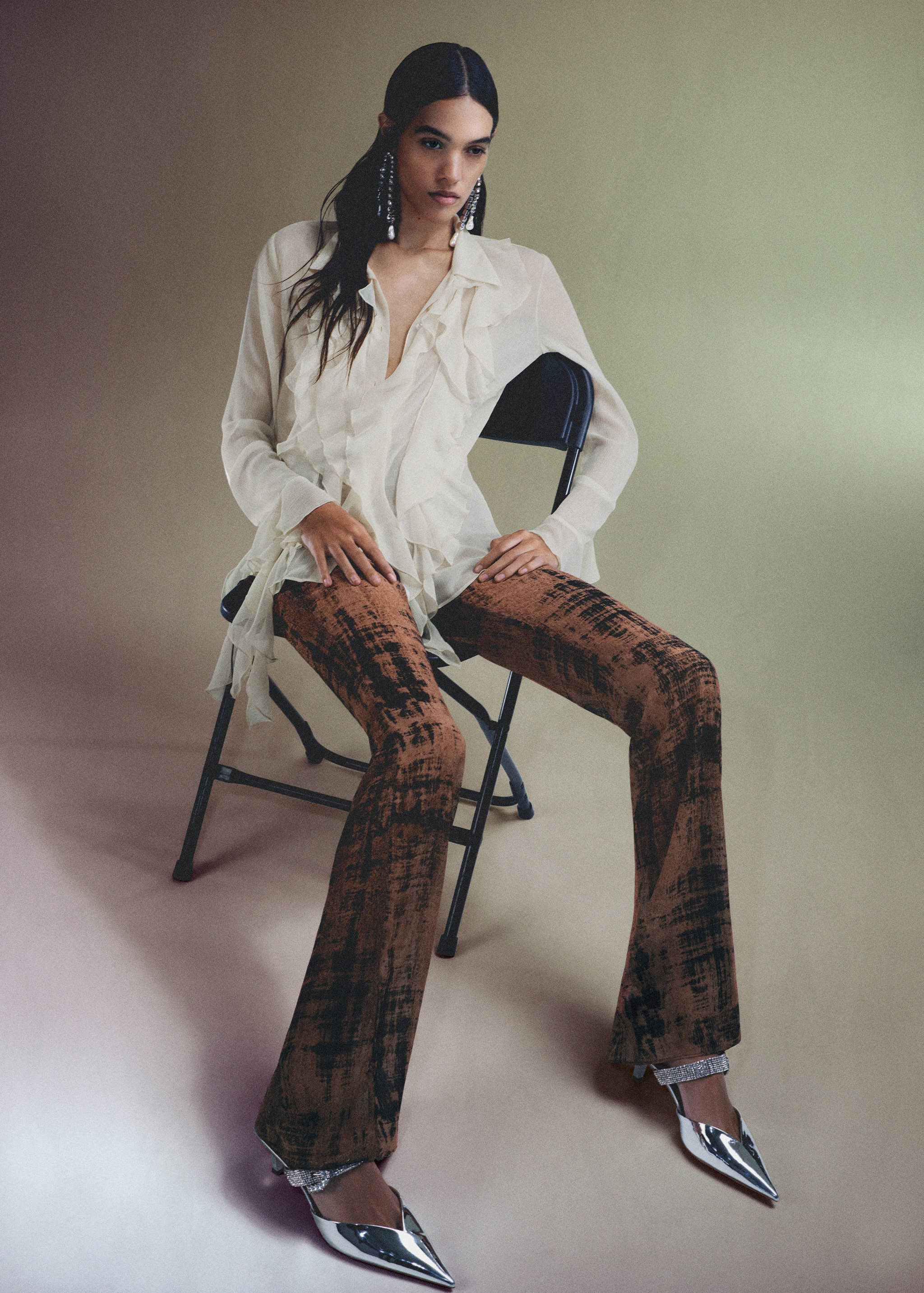 Рубашка из шифона с воланами - Деталь изделия 6