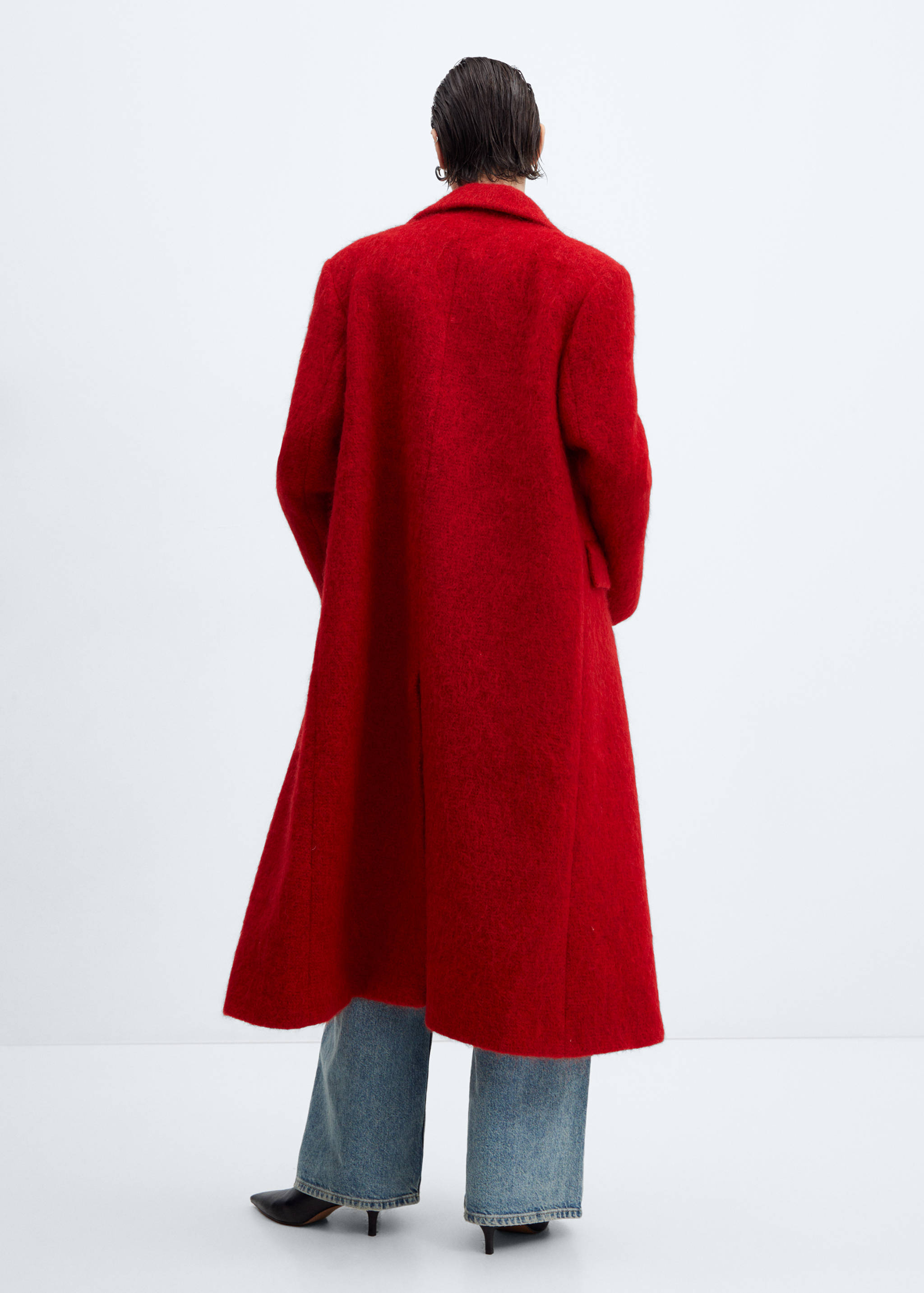Long alpaca wool coat - Reverse of the article