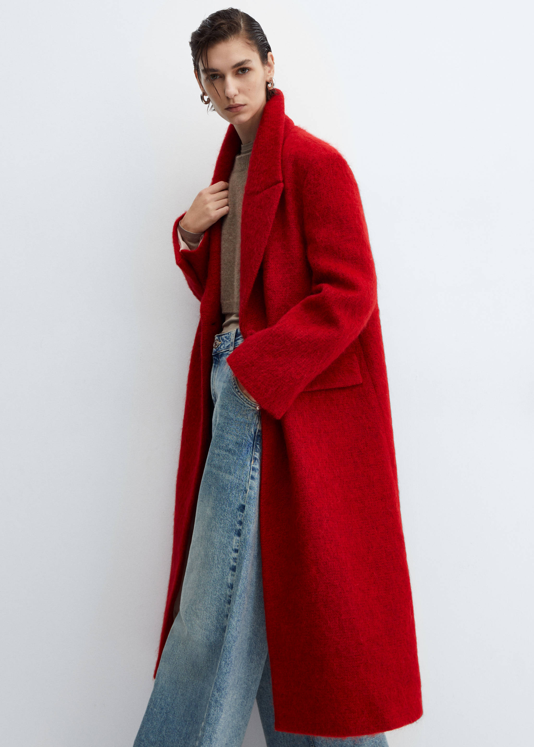 Long alpaca wool coat - Details of the article 2