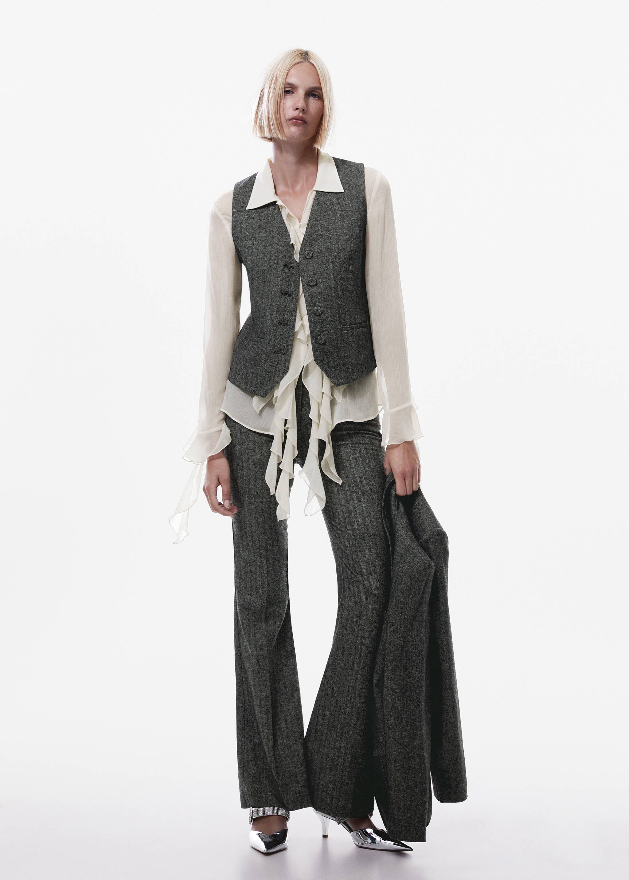 Chaleco traje lana - Plano general