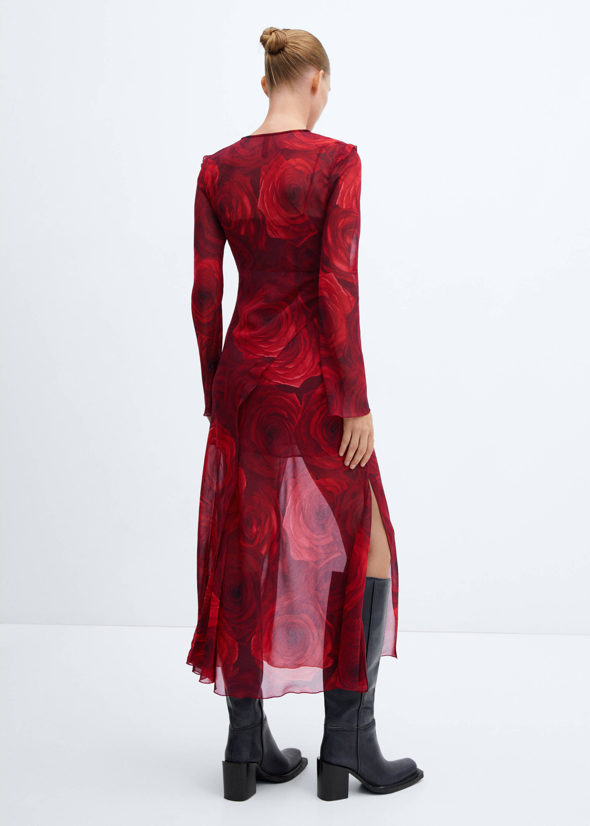 Floral chiffon dress - Reverse of the article