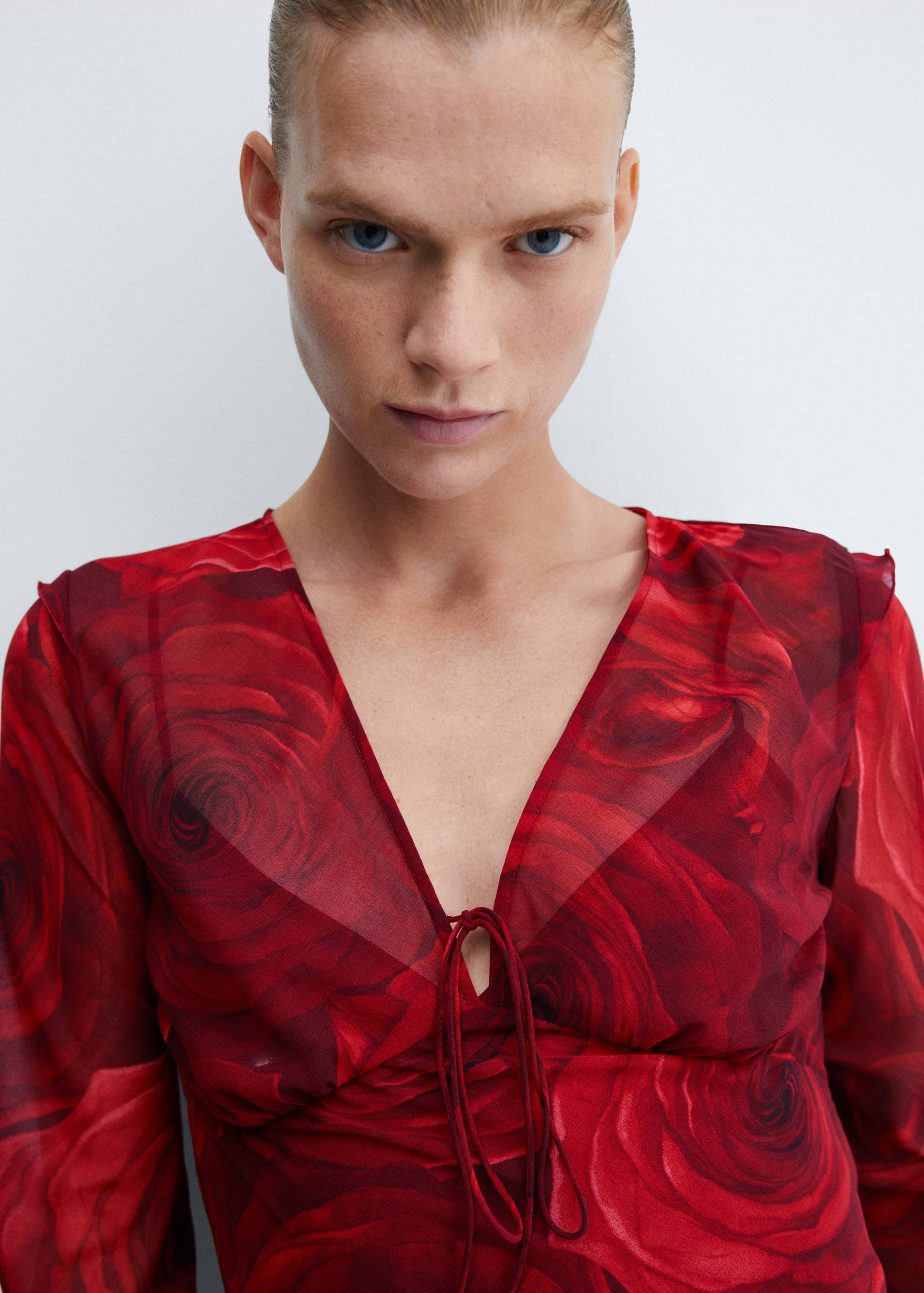 Floral chiffon dress - Details of the article 1