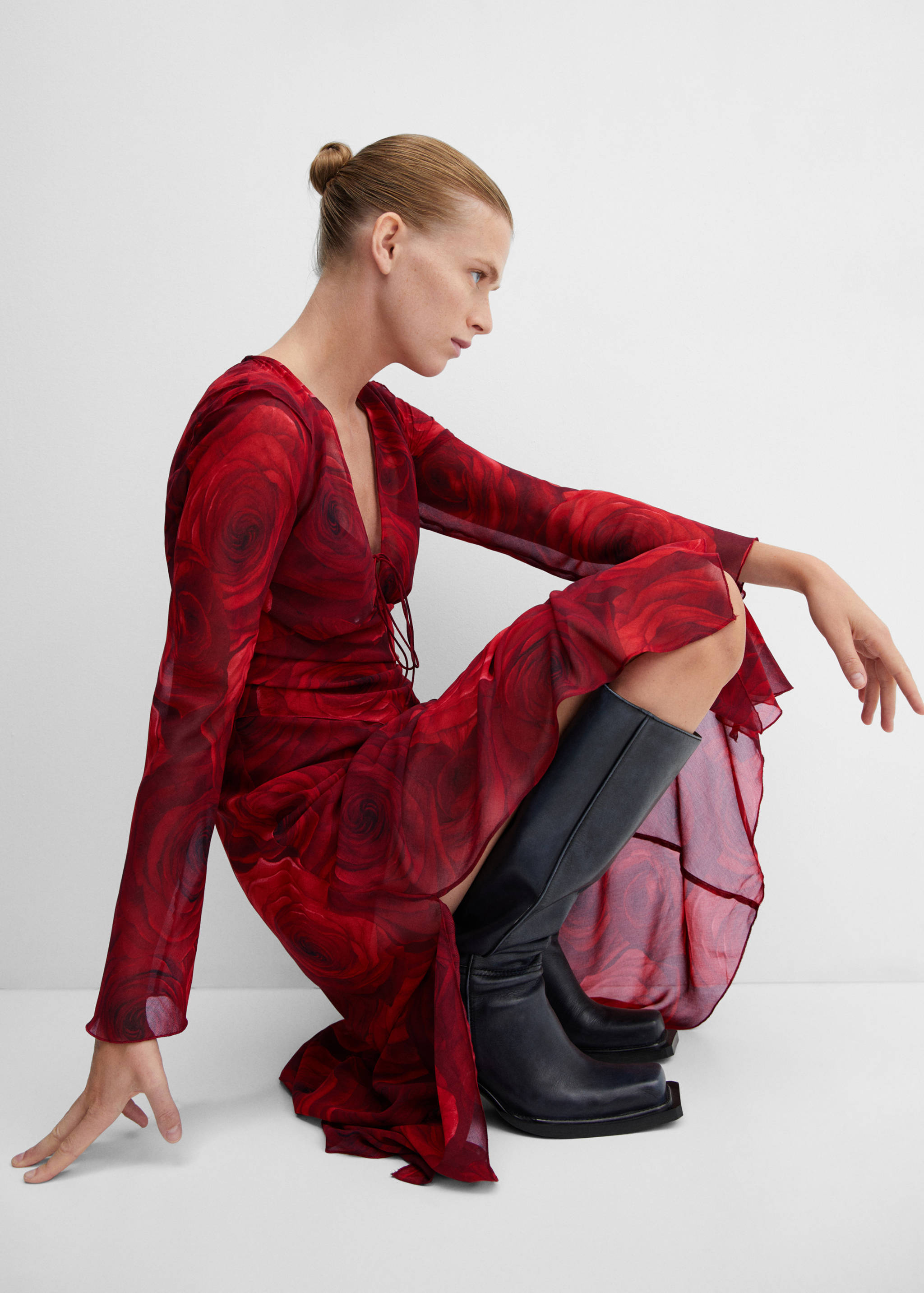 Floral chiffon dress - Details of the article 2