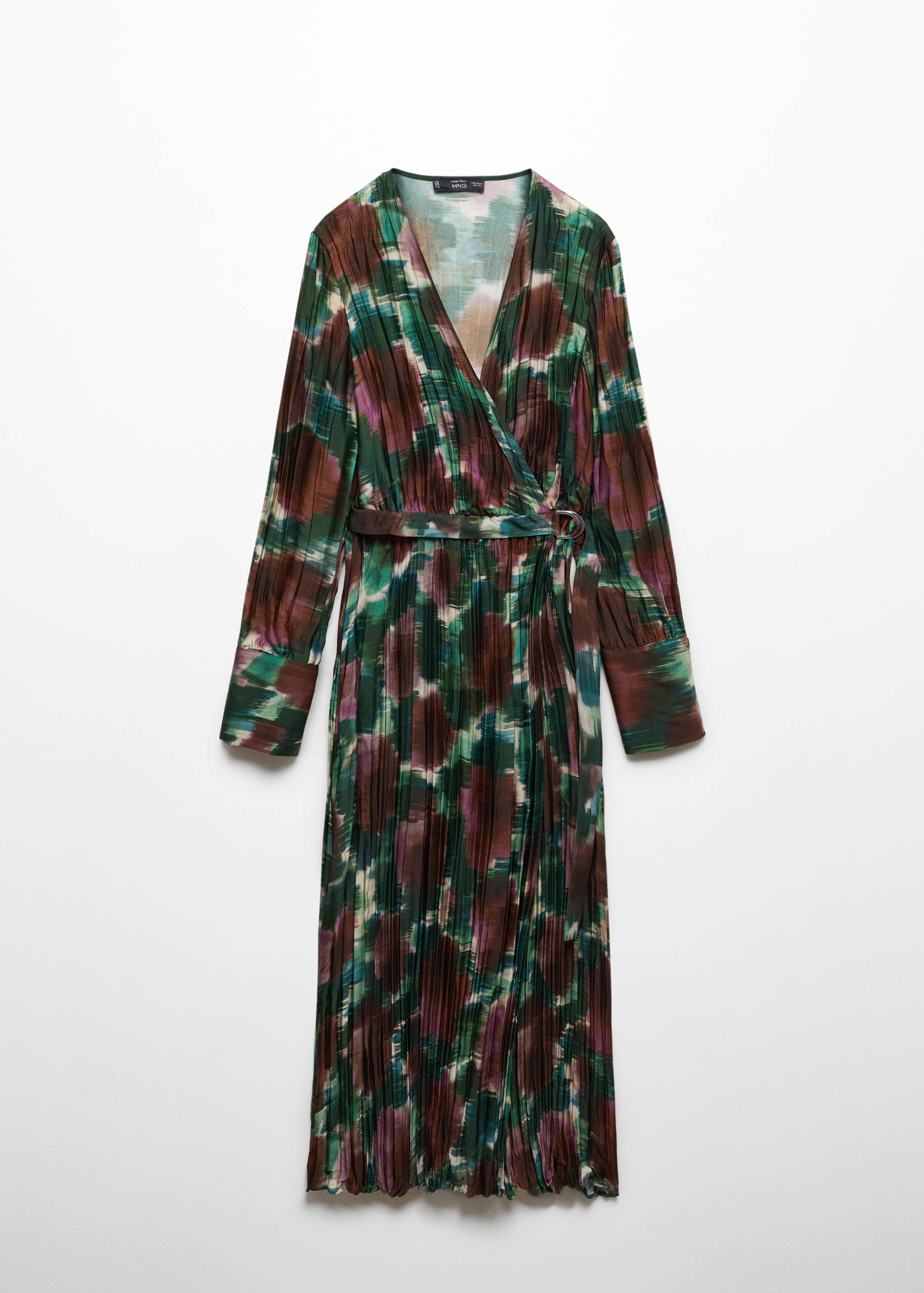 mango pleated wrap dress Pleated wrap dress