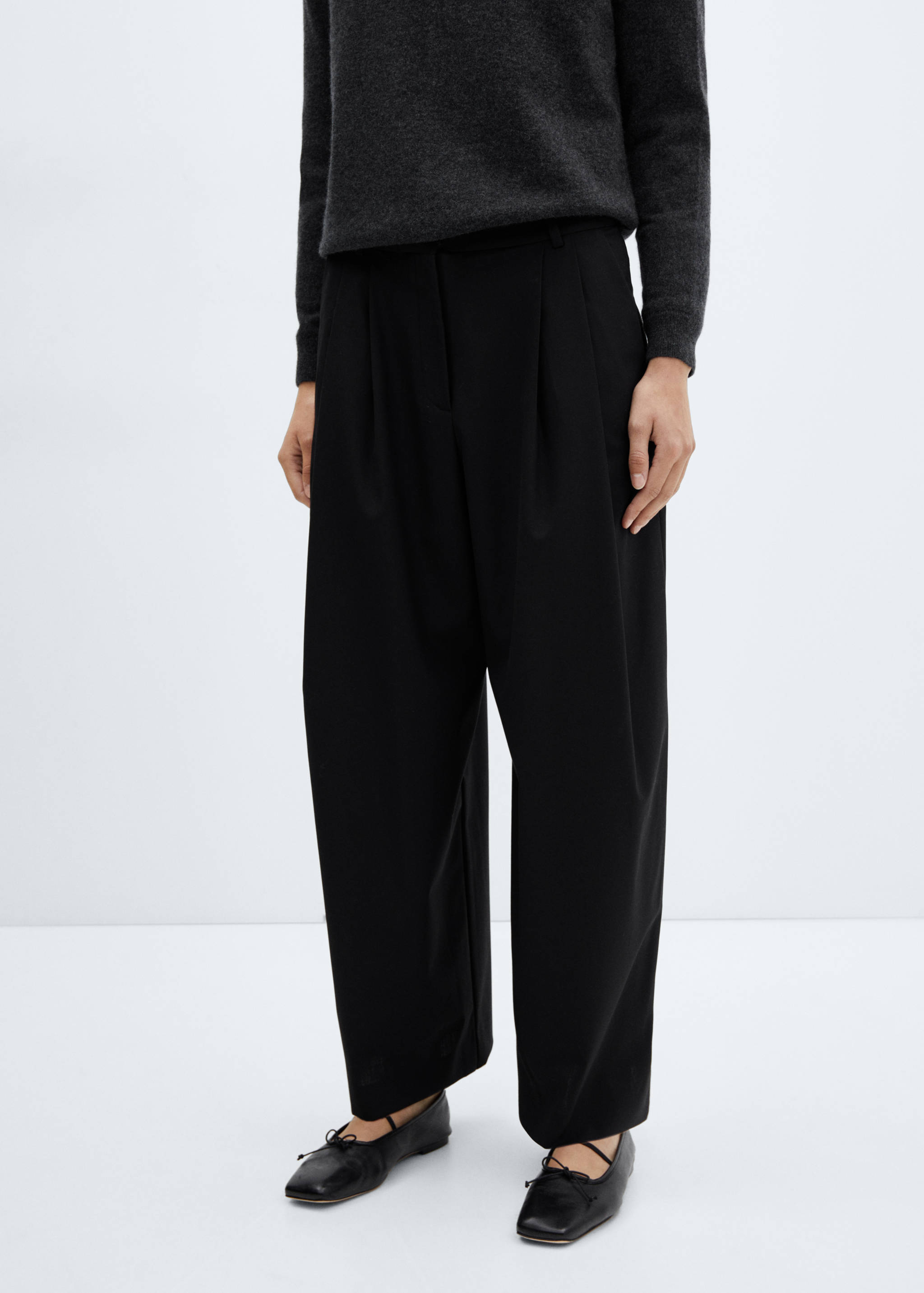 Wide leg wool trousers - Medium plane