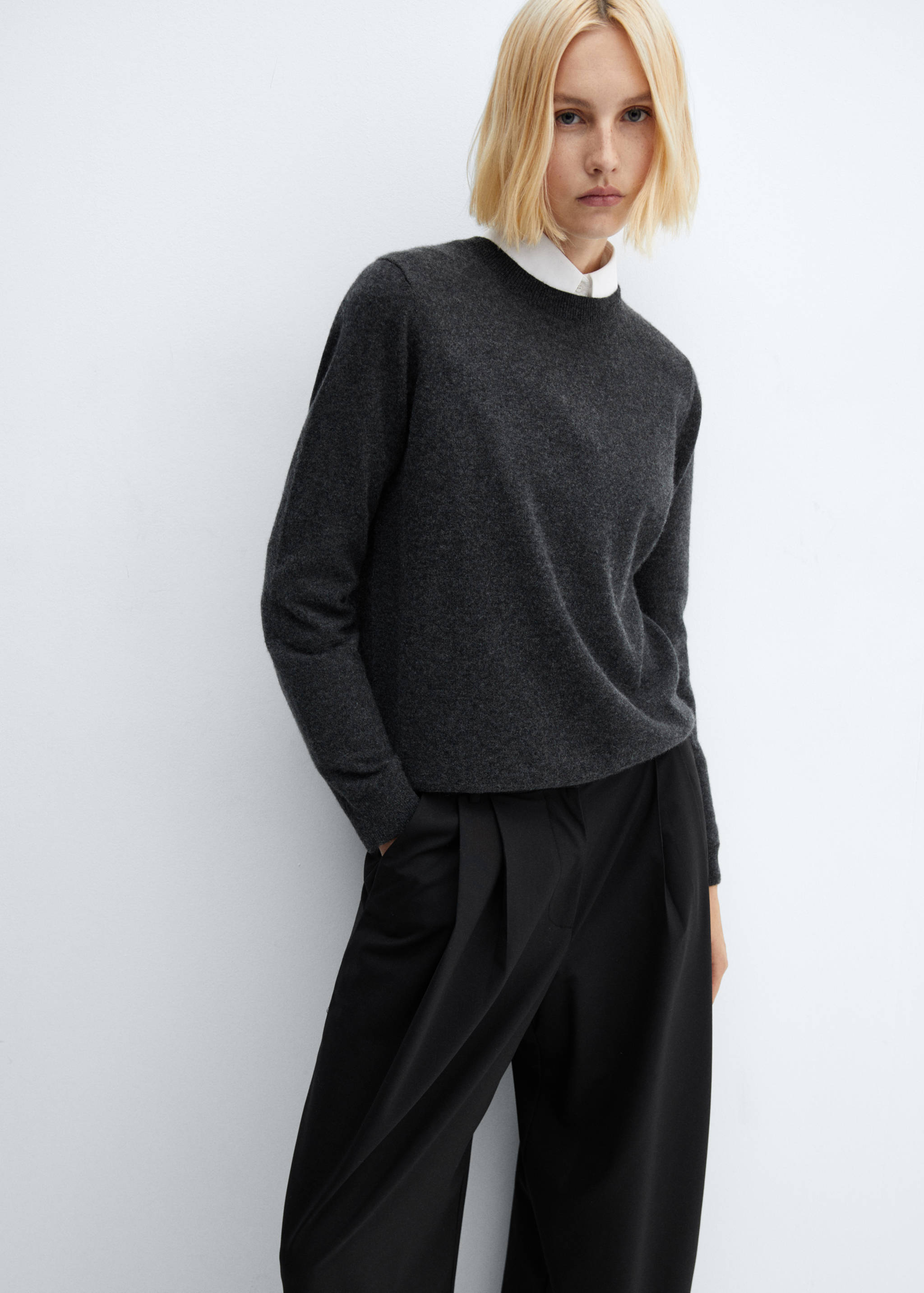Wide leg wool trousers - Details of the article 1