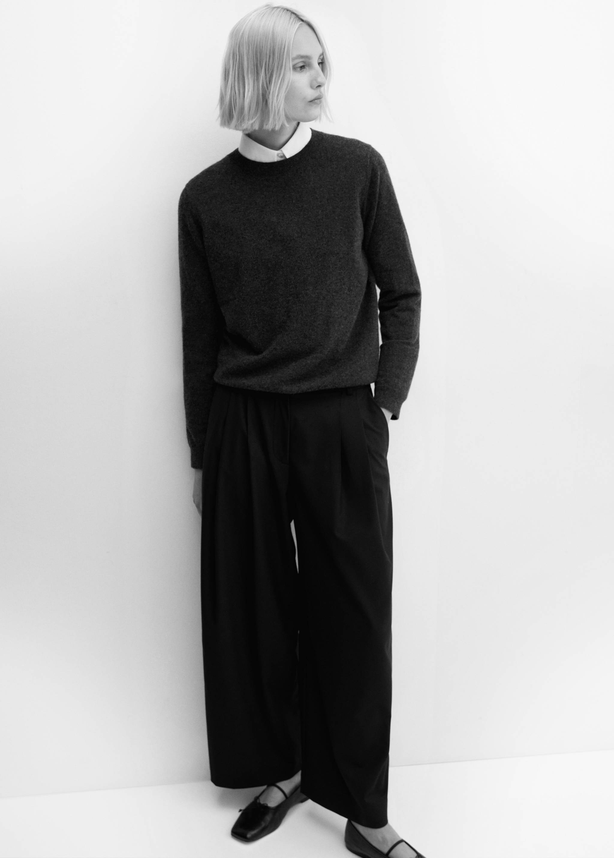 Wide leg wool trousers - Details of the article 2
