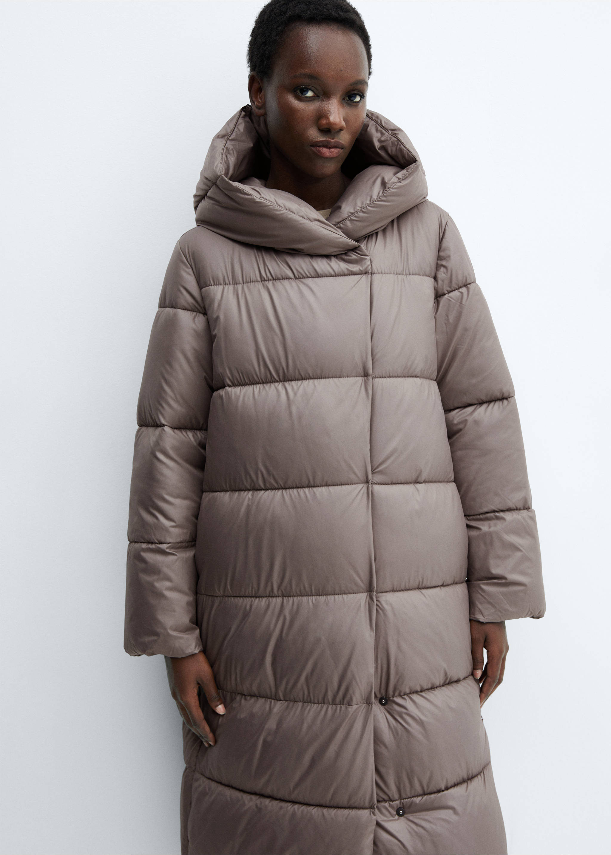 Anorak matelassé croisé - Détail de l'article 4, Marron moyen. Ref: 57059080-00.