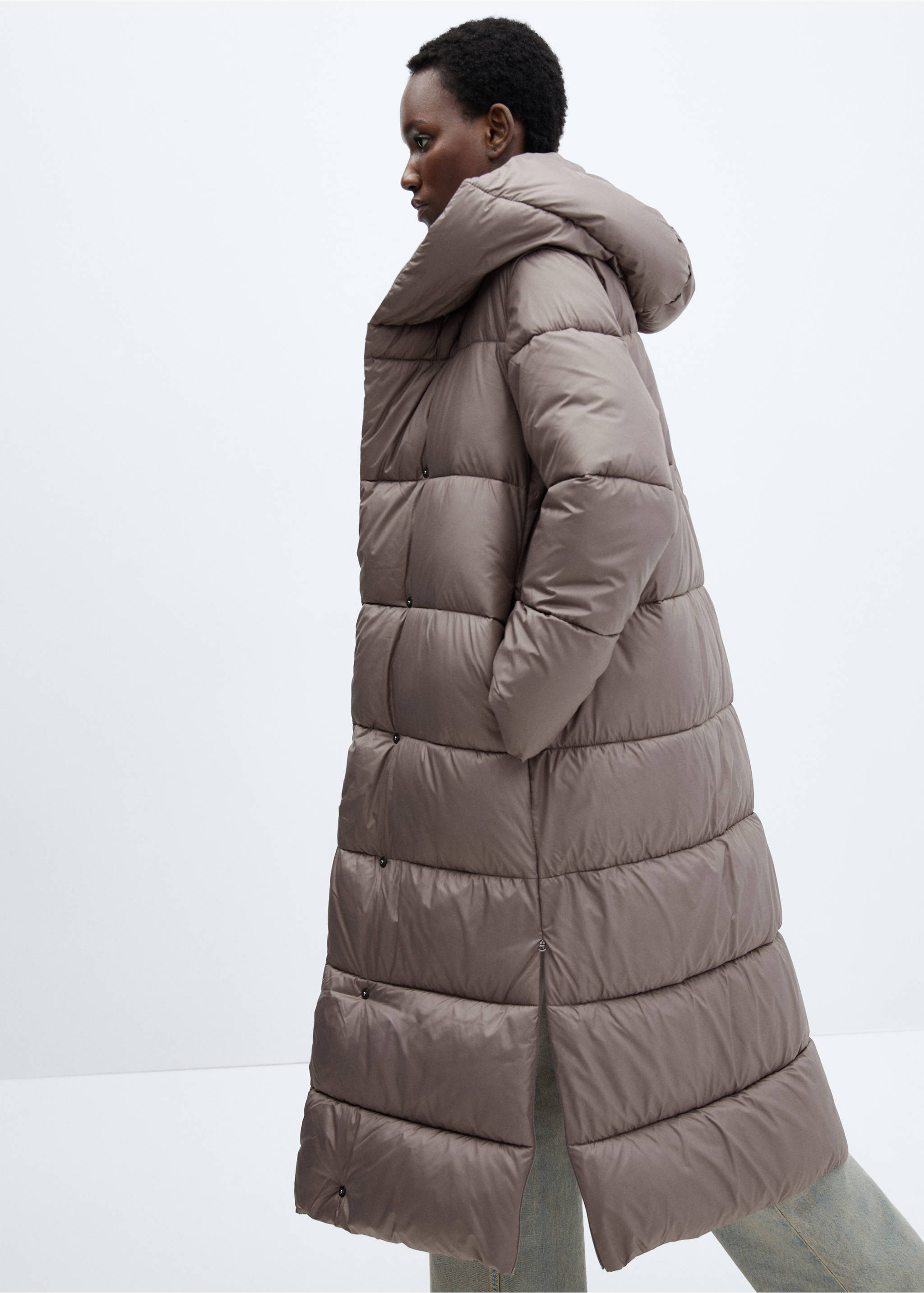 Anorak matelassé croisé - Détail de l'article 2, Marron moyen. Ref: 57059080-00.