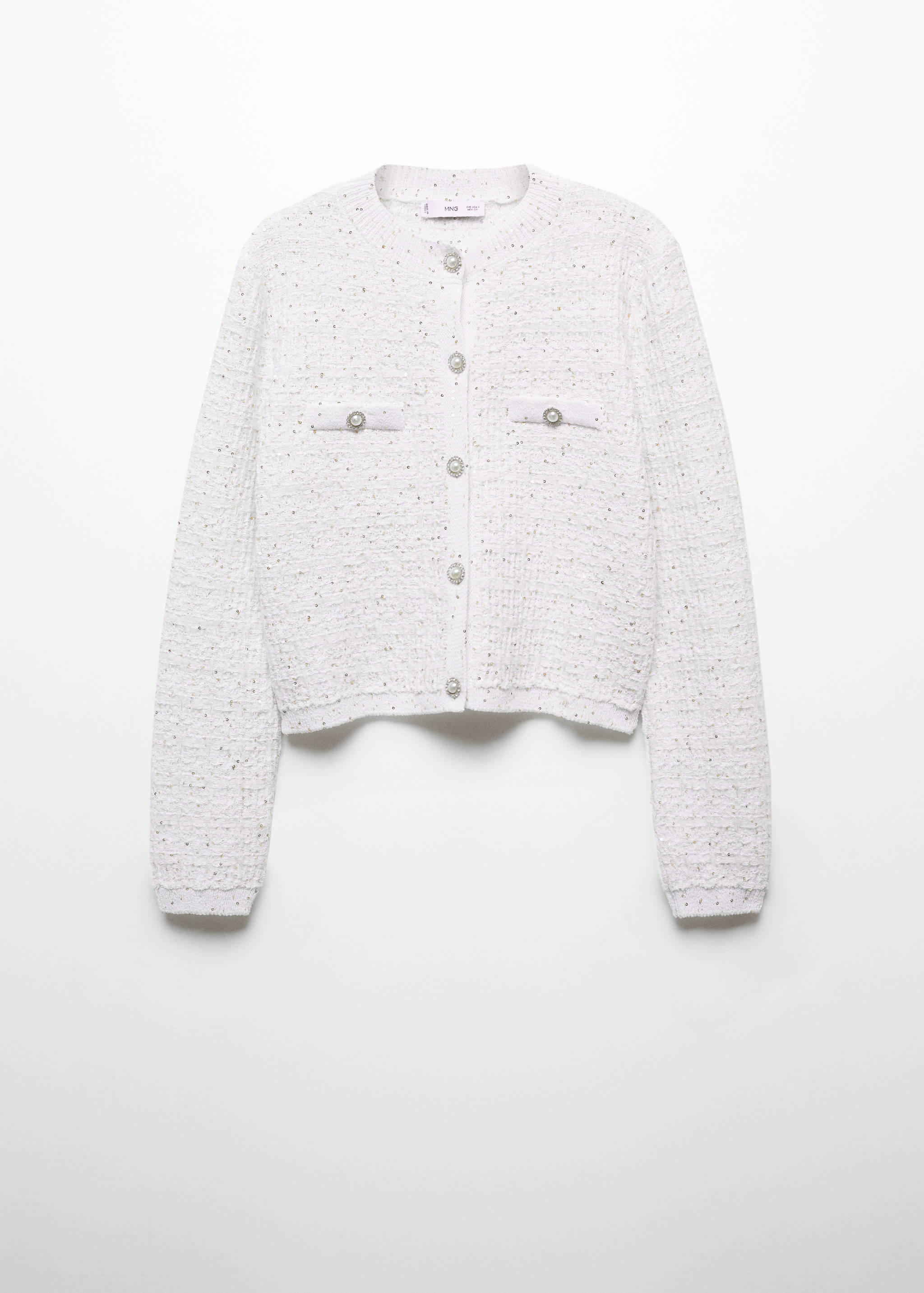 Tweed cardigan with jewel button - Article without model