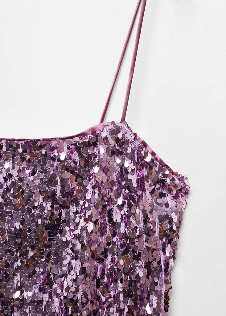 Semi-transparent short sequin dress — Lilac