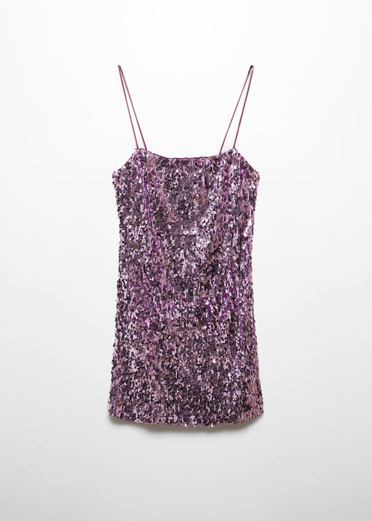 Semi-transparent short sequin dress — Lilac