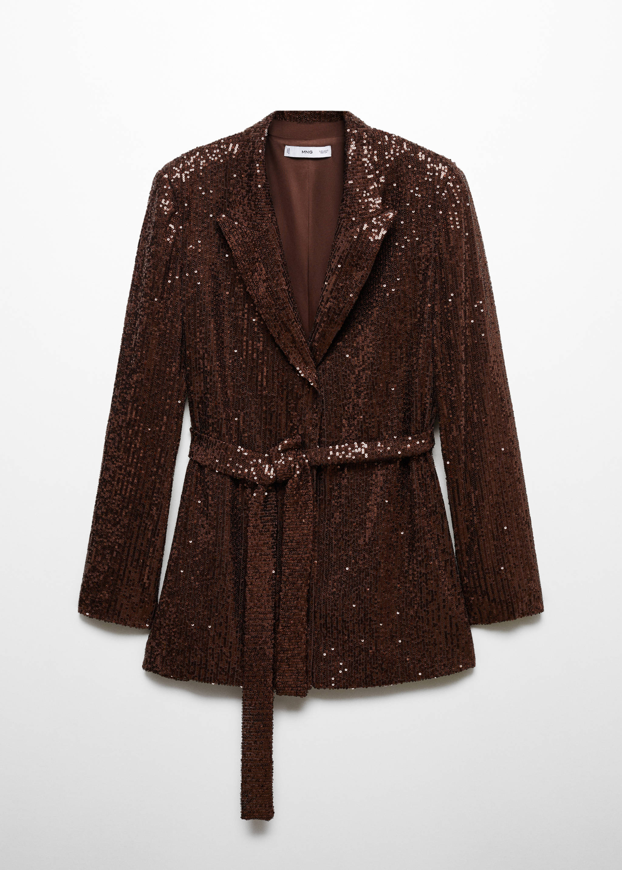 Kemerli pullu blazer ceket - Modelsiz ürün