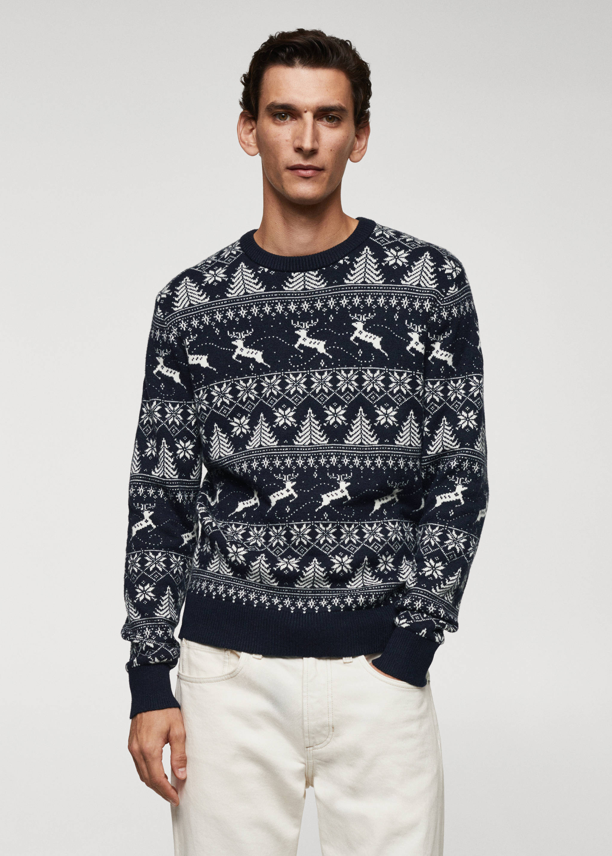 Christmas jacquard sweater - Medium plane